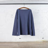 T-shirt décontracté à manches longues et col bateau en coton et rayonne