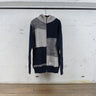 Sweat à capuche zippé en patchwork de coton