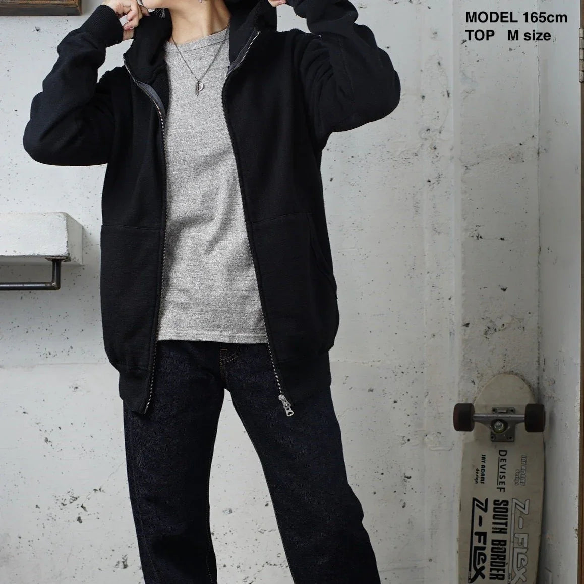 Cotton Zip Hoodie with Race - DEVISE FACTORY