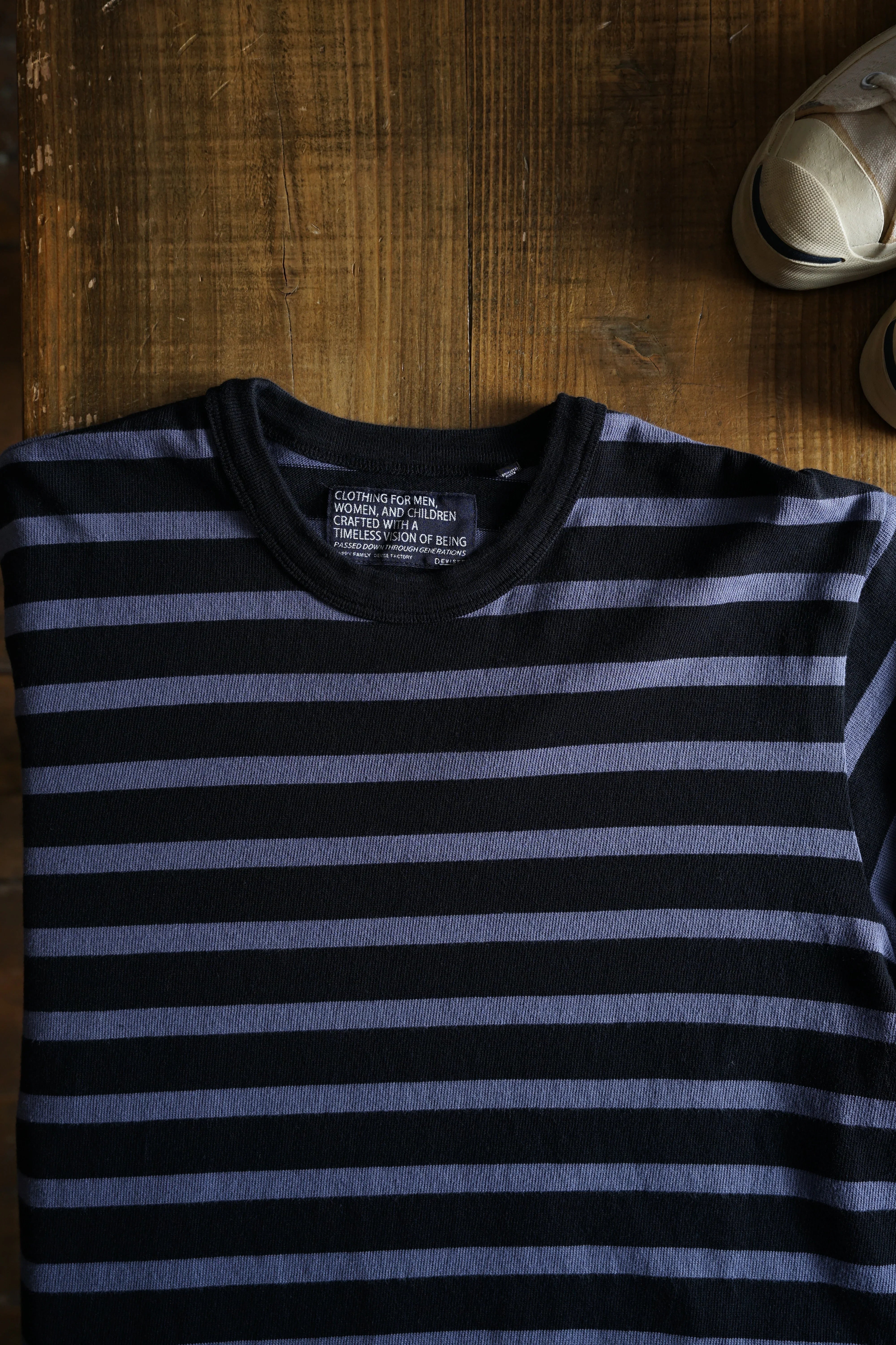 DEVISE FACTORY | exceptionally comfortable striped long T-shirt