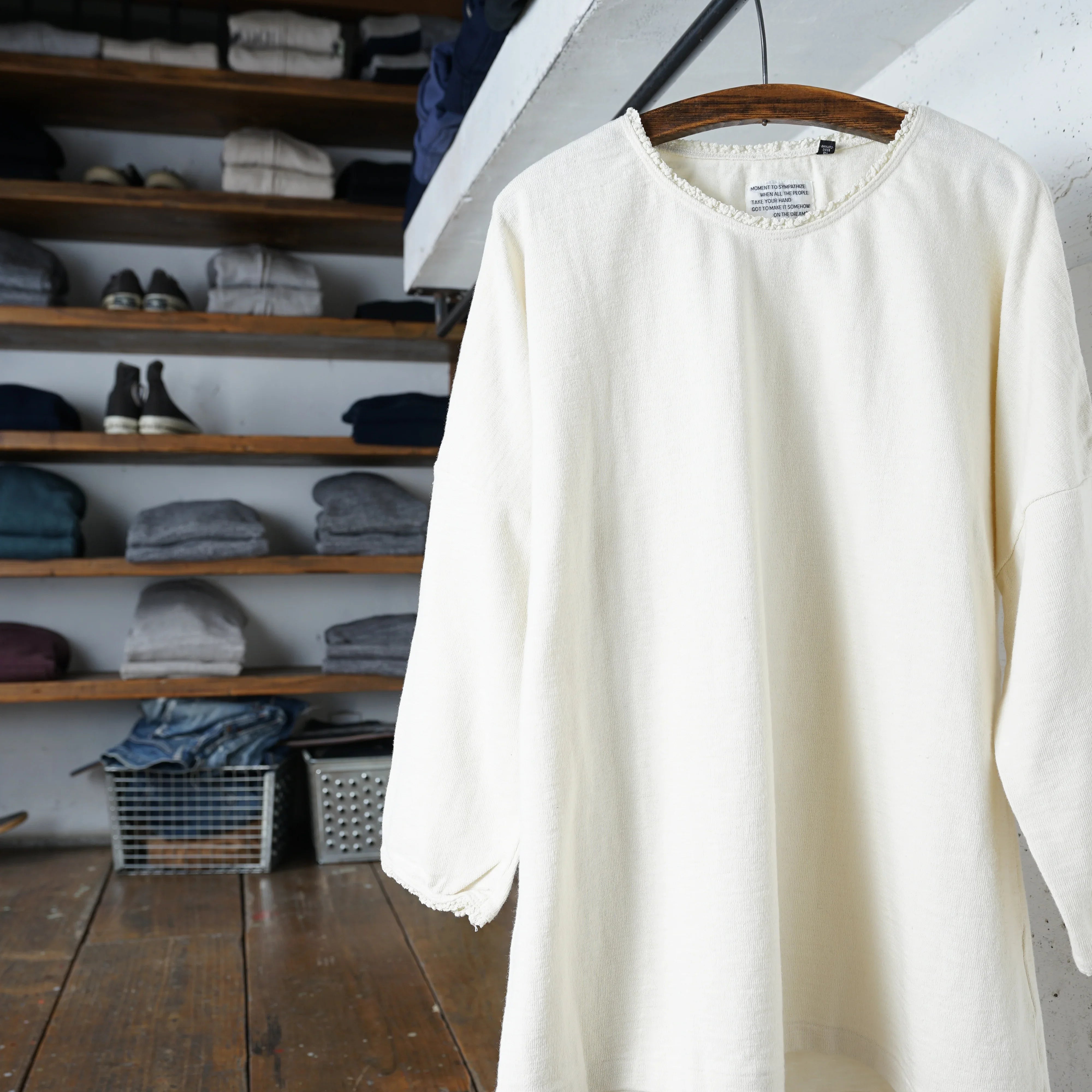 Cotton Relax 3/4 Sleeve Laced Tshirt - DEVISE FACTORY