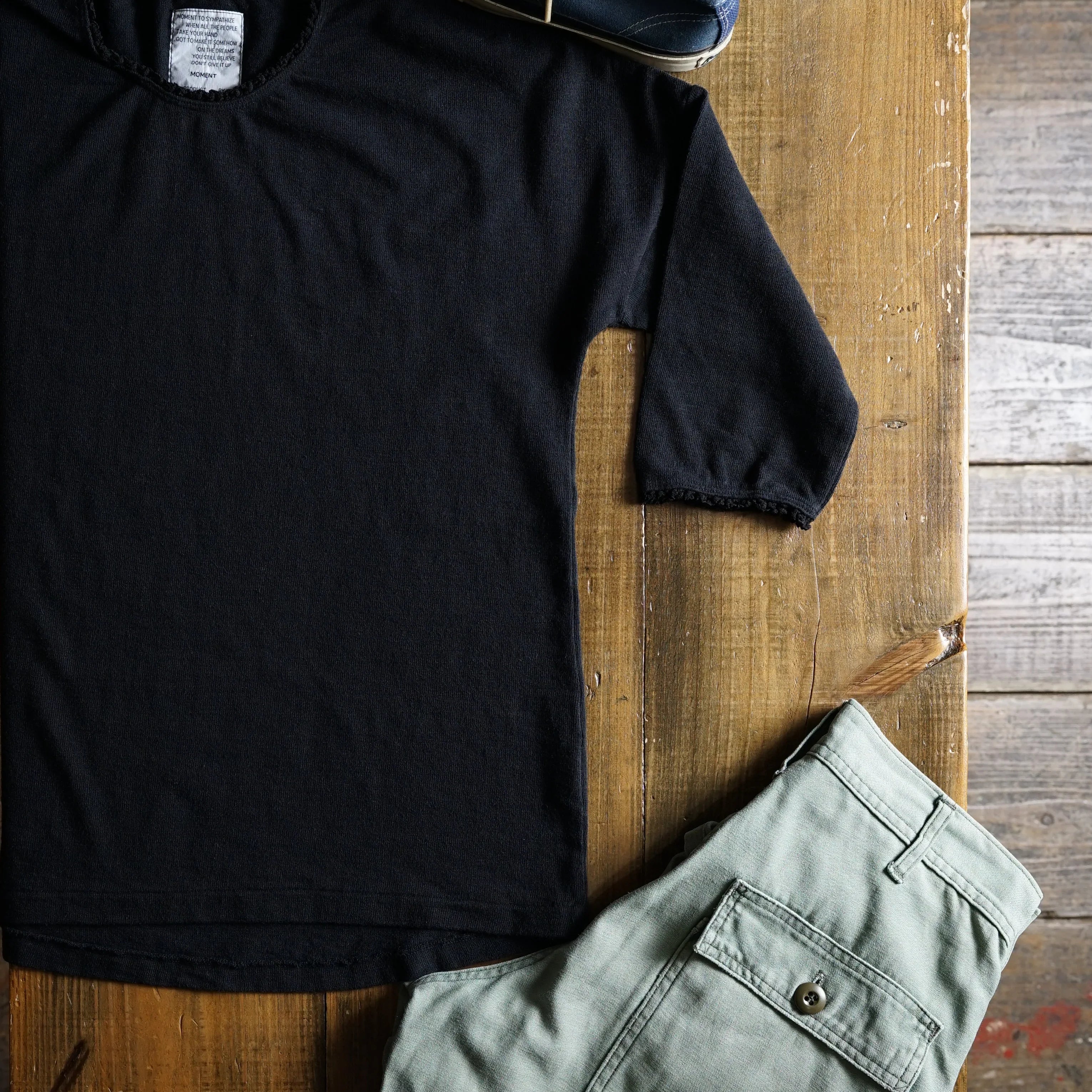 Cotton Relax 3/4 Sleeve Laced Tshirt - DEVISE FACTORY
