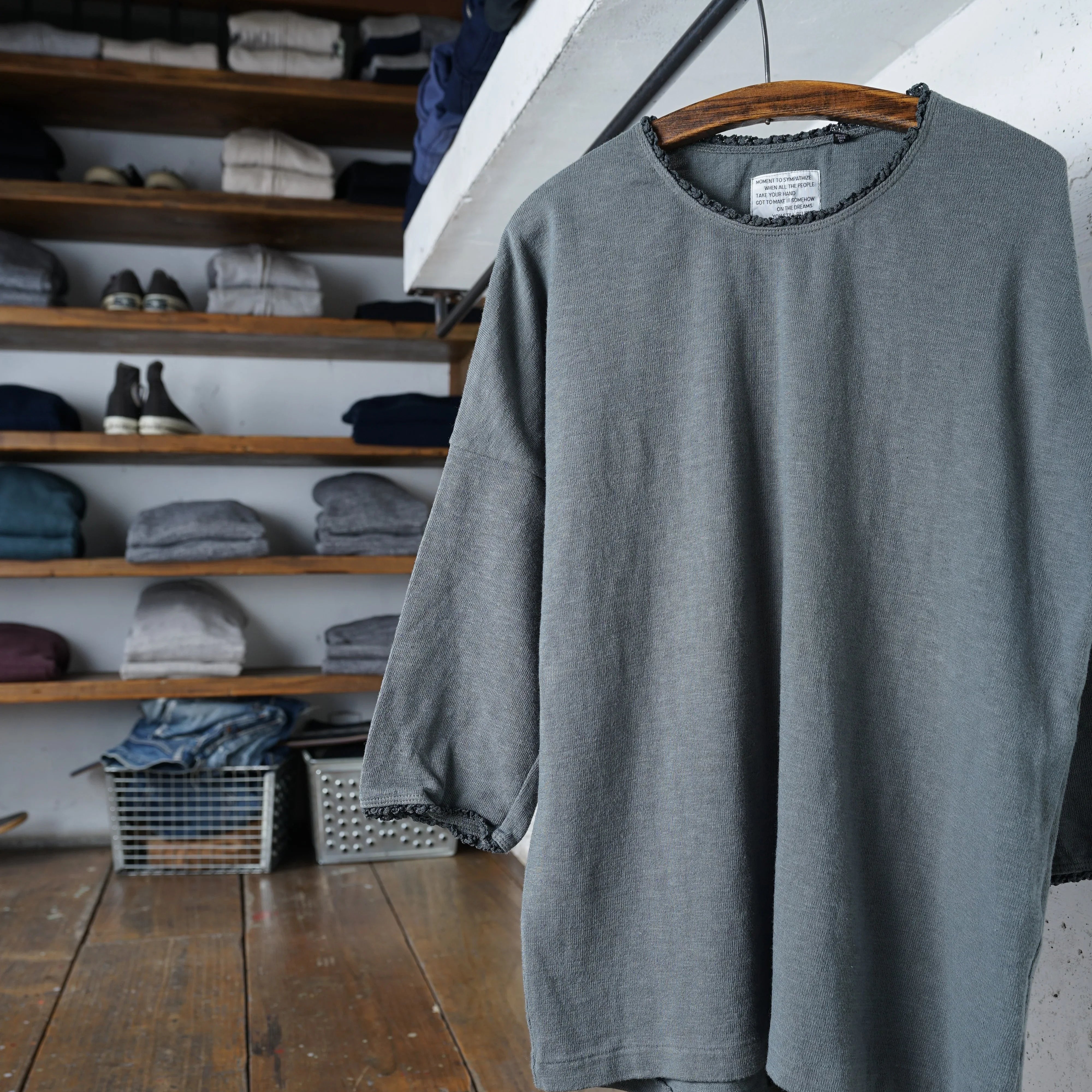 Cotton Relax 3/4 Sleeve Laced Tshirt - DEVISE FACTORY