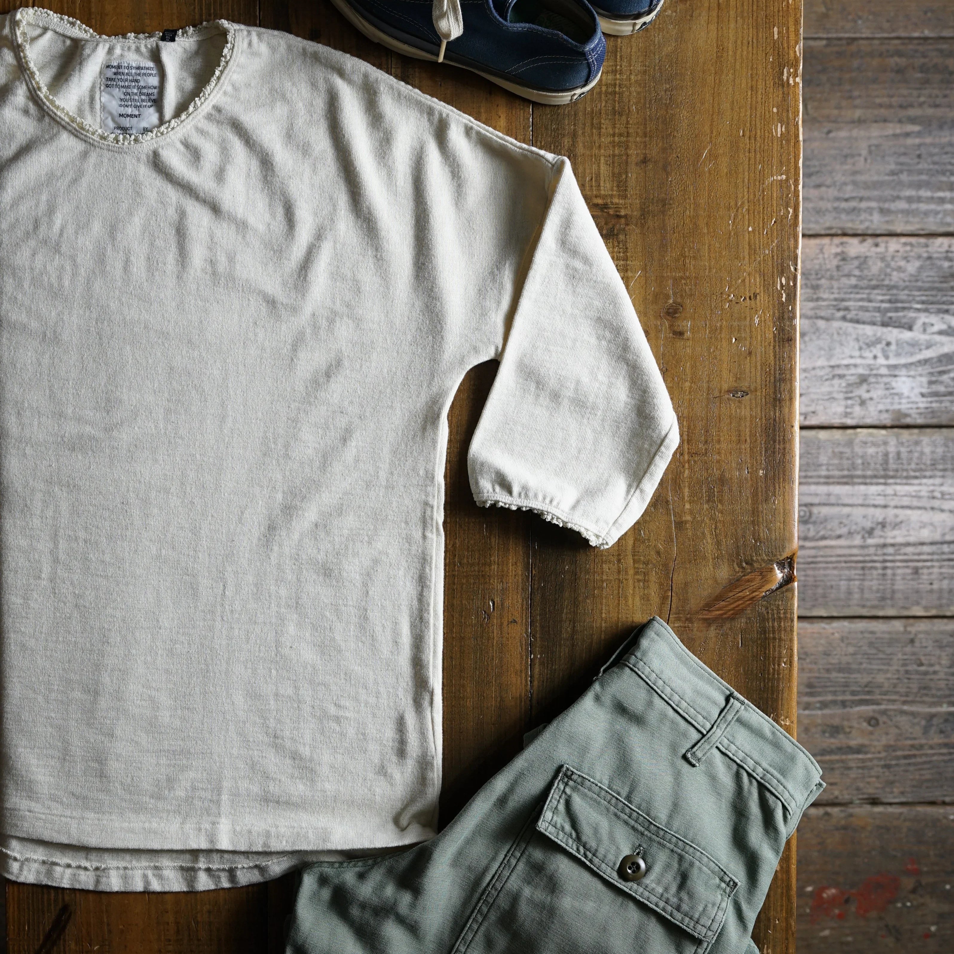 Cotton Relax 3/4 Sleeve Laced Tshirt - DEVISE FACTORY