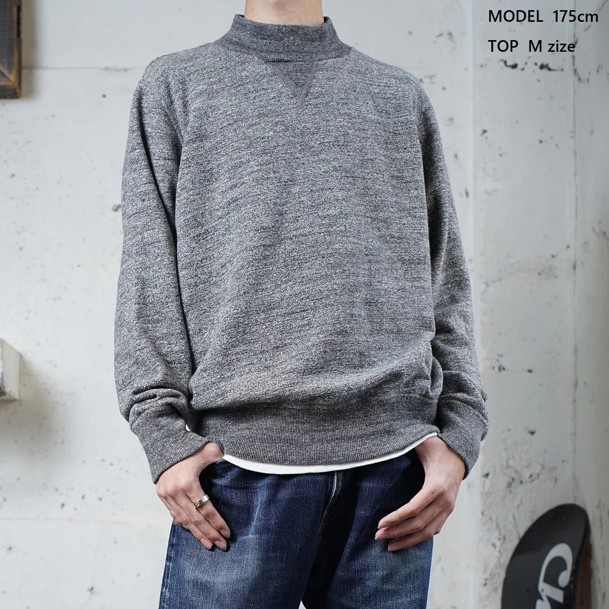 Cotton Relax High Neck Sweatshirt - DEVISE FACTORY