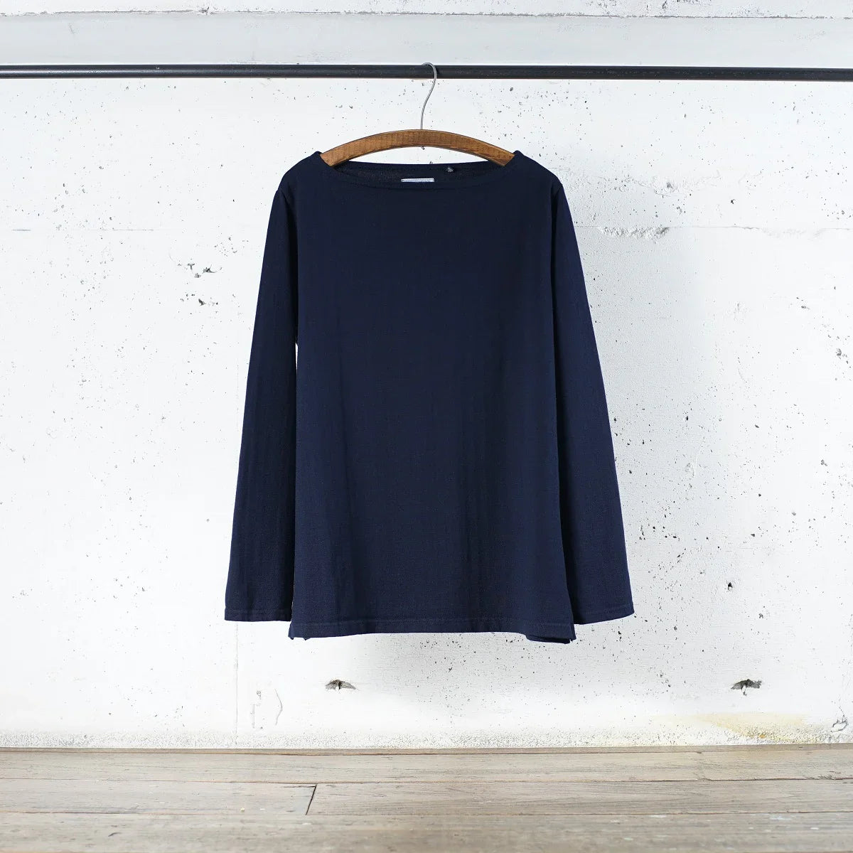 Cotton Rayon Relax Boat Neck Long Sleeve Tshirt - DEVISE FACTORY