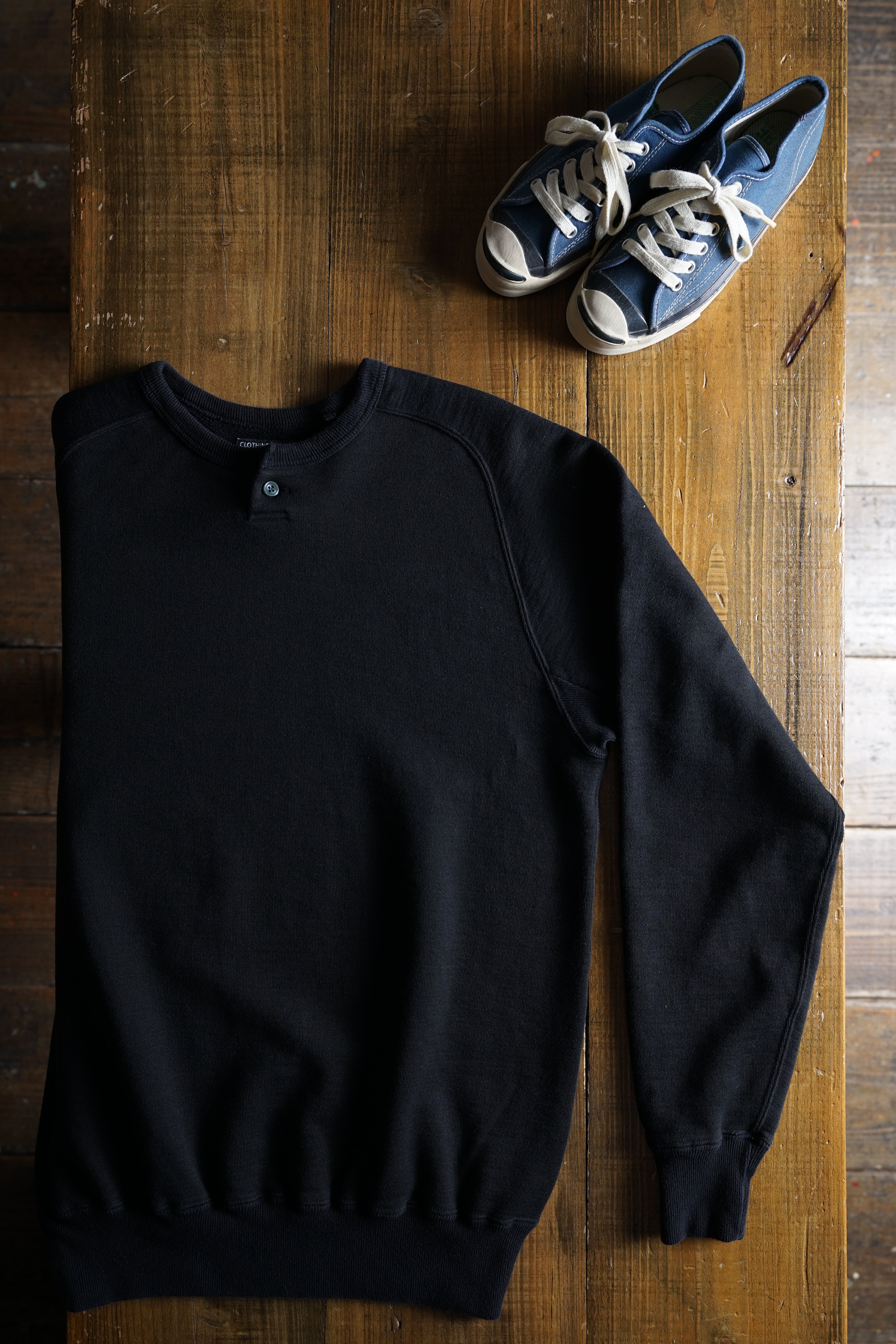 Cotton Rayon Freedom Henley Sweatshirt - DEVISE FACTORY