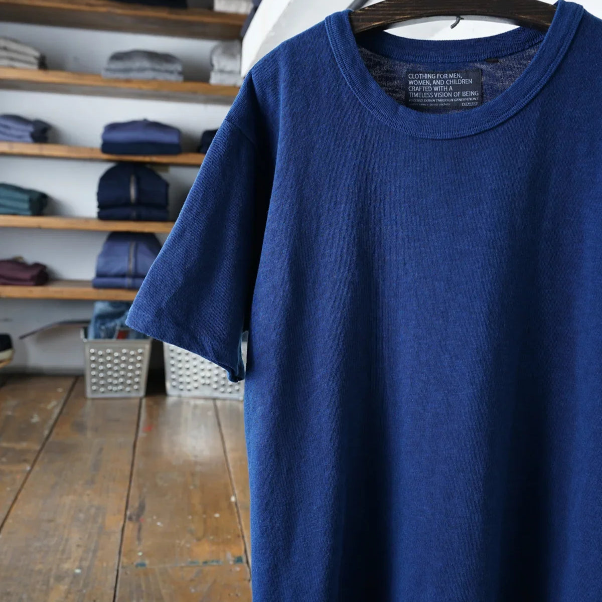 Indigo Cotton Wide Tshirt - DEVISE FACTORY