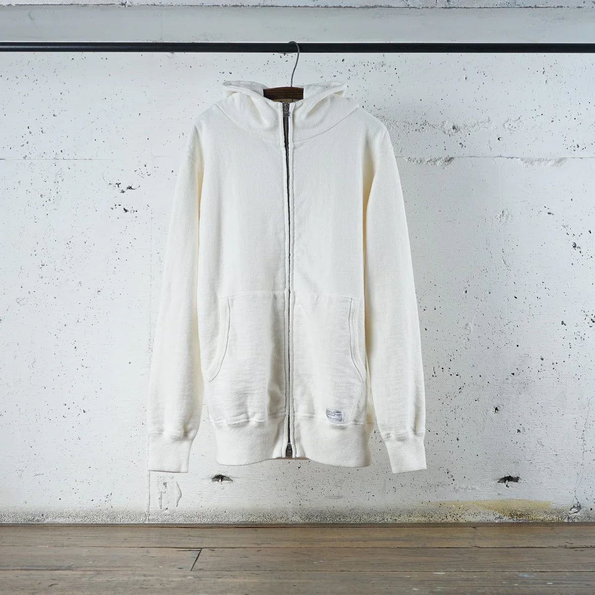 Cotton Zip Hoodie with Label & Print - DEVISE FACTORY