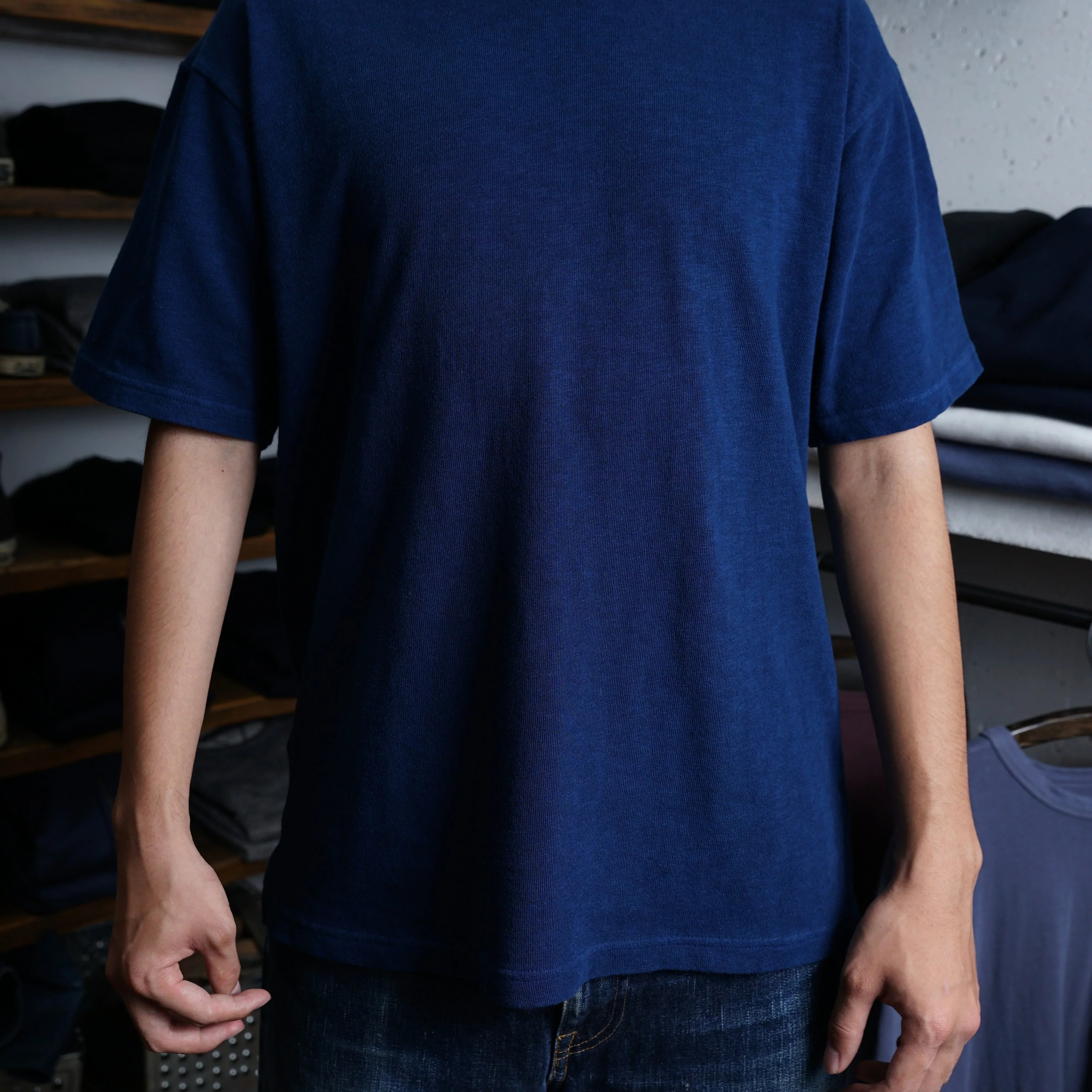 Indigo Cotton Wide Tshirt - DEVISE FACTORY