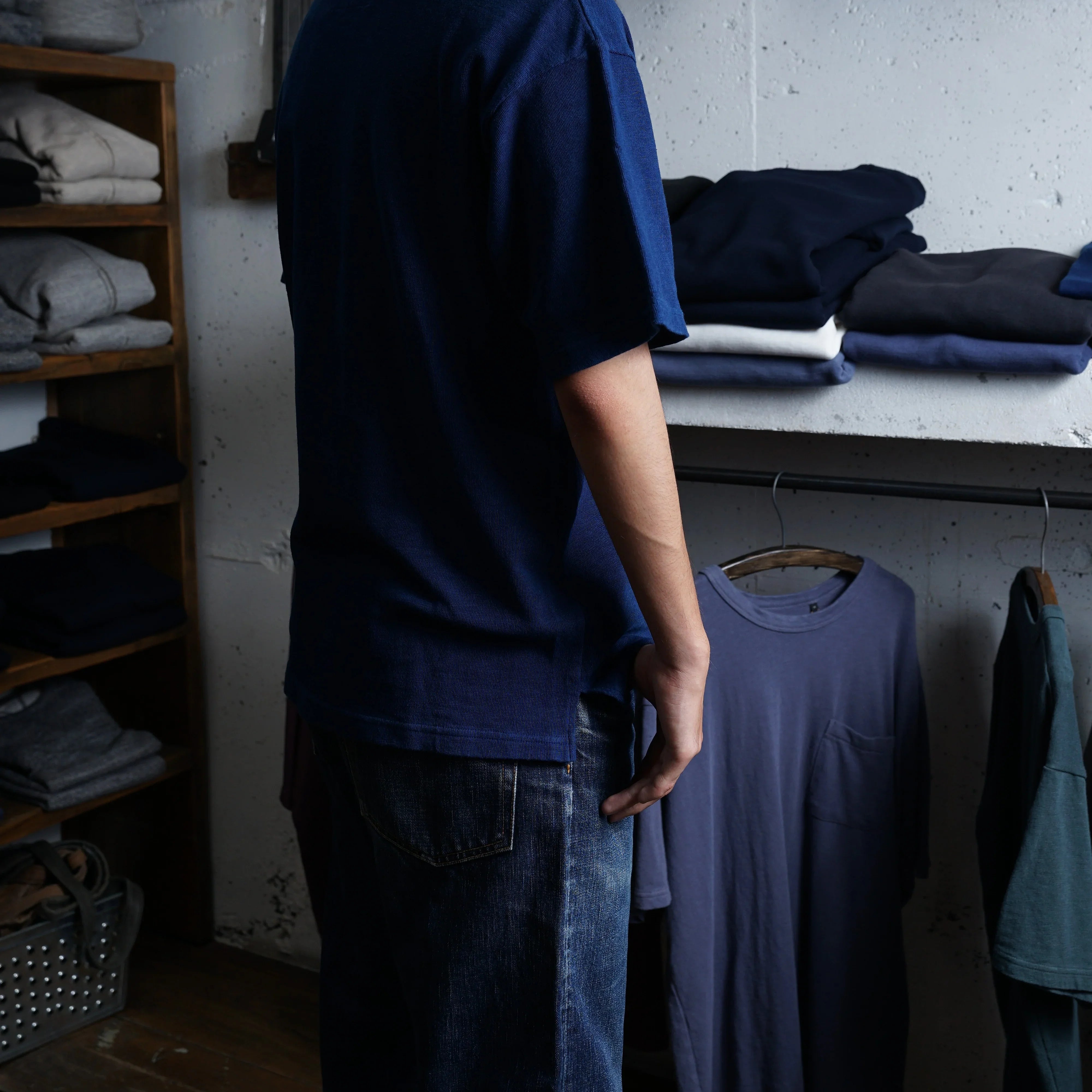 Indigo Cotton Wide Tshirt - DEVISE FACTORY