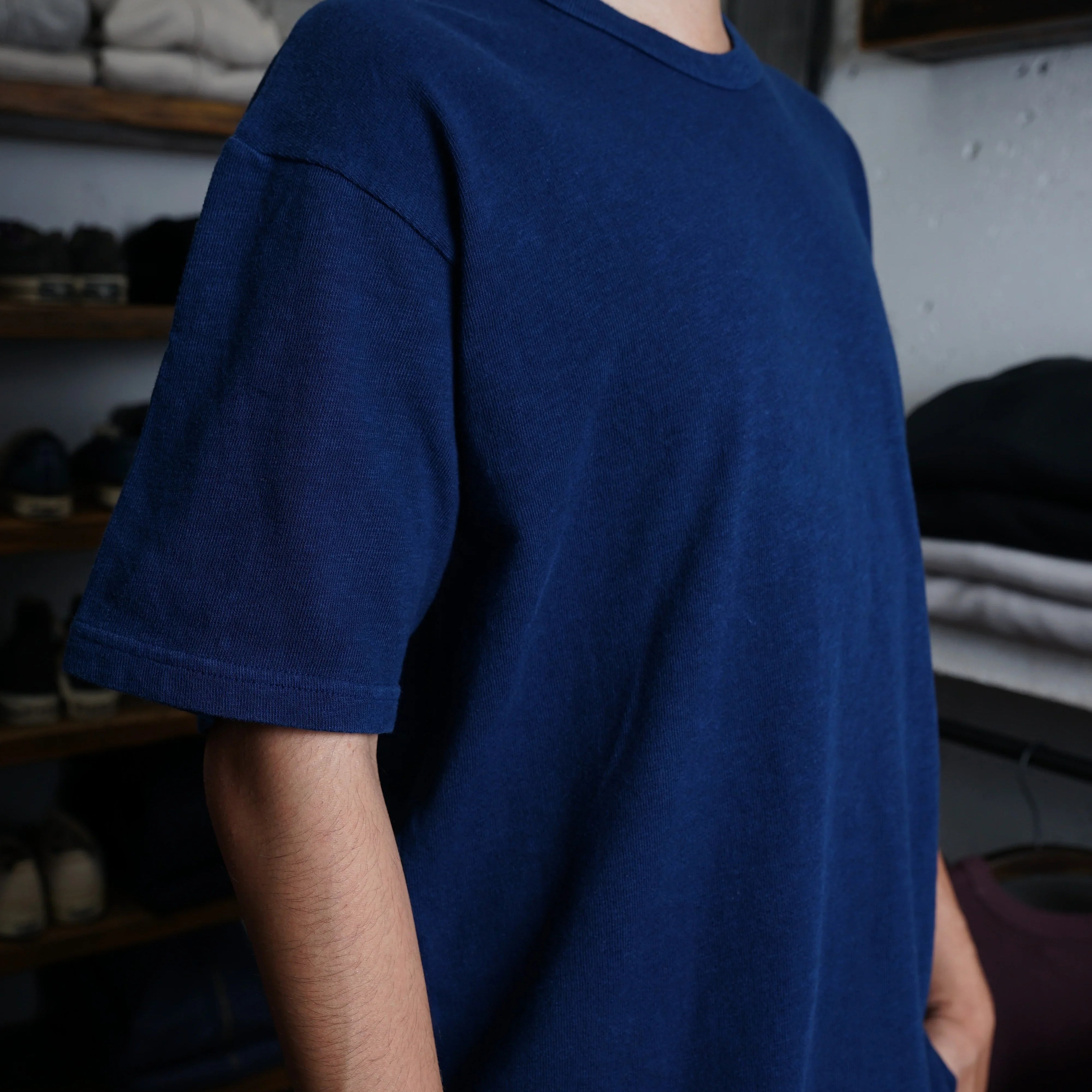 Indigo Cotton Wide Tshirt - DEVISE FACTORY