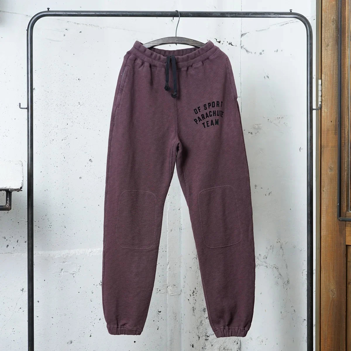 Cotton Straight-leg Sweatpants with Flock Print - DEVISE FACTORY