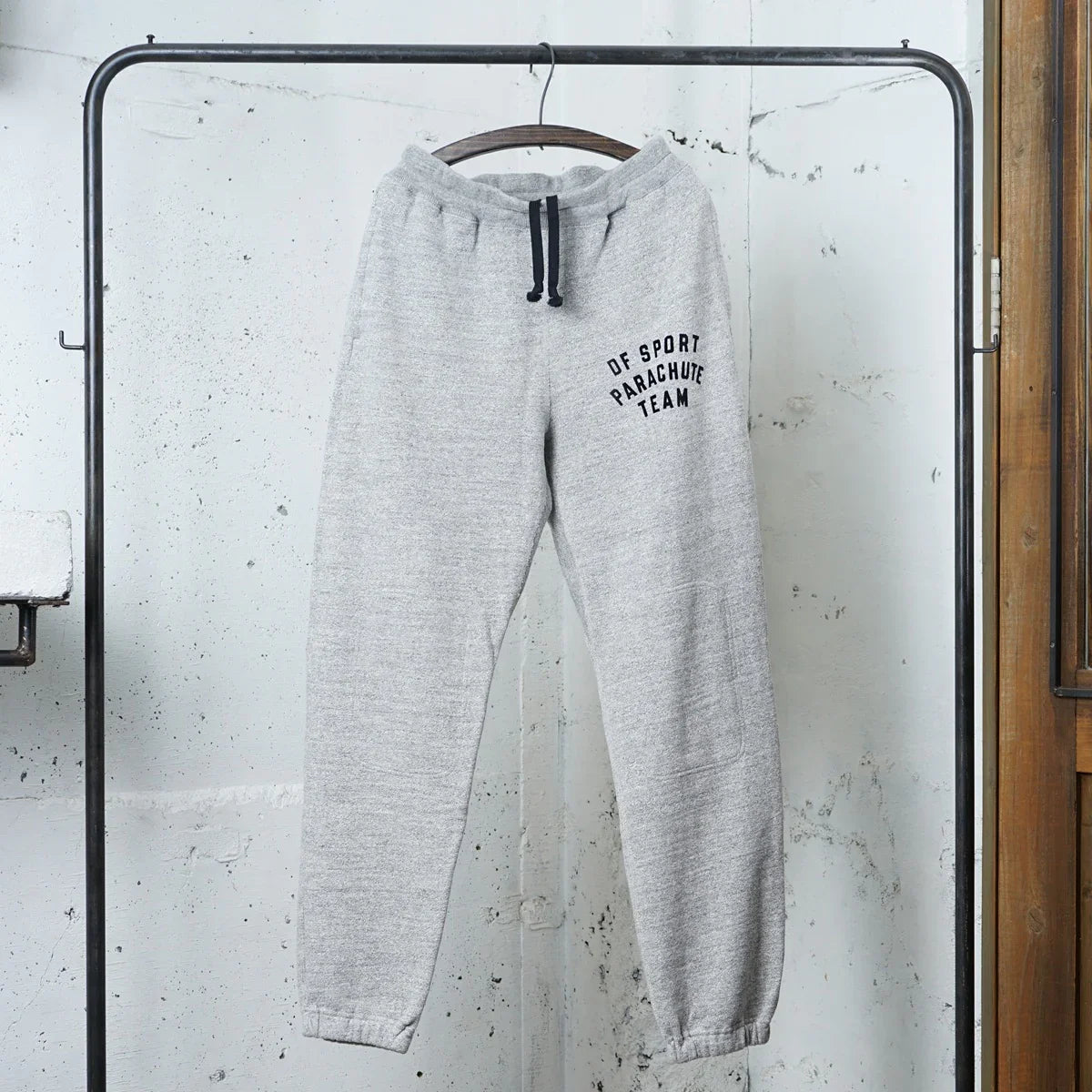 Cotton Straight-leg Sweatpants with Flock Print - DEVISE FACTORY
