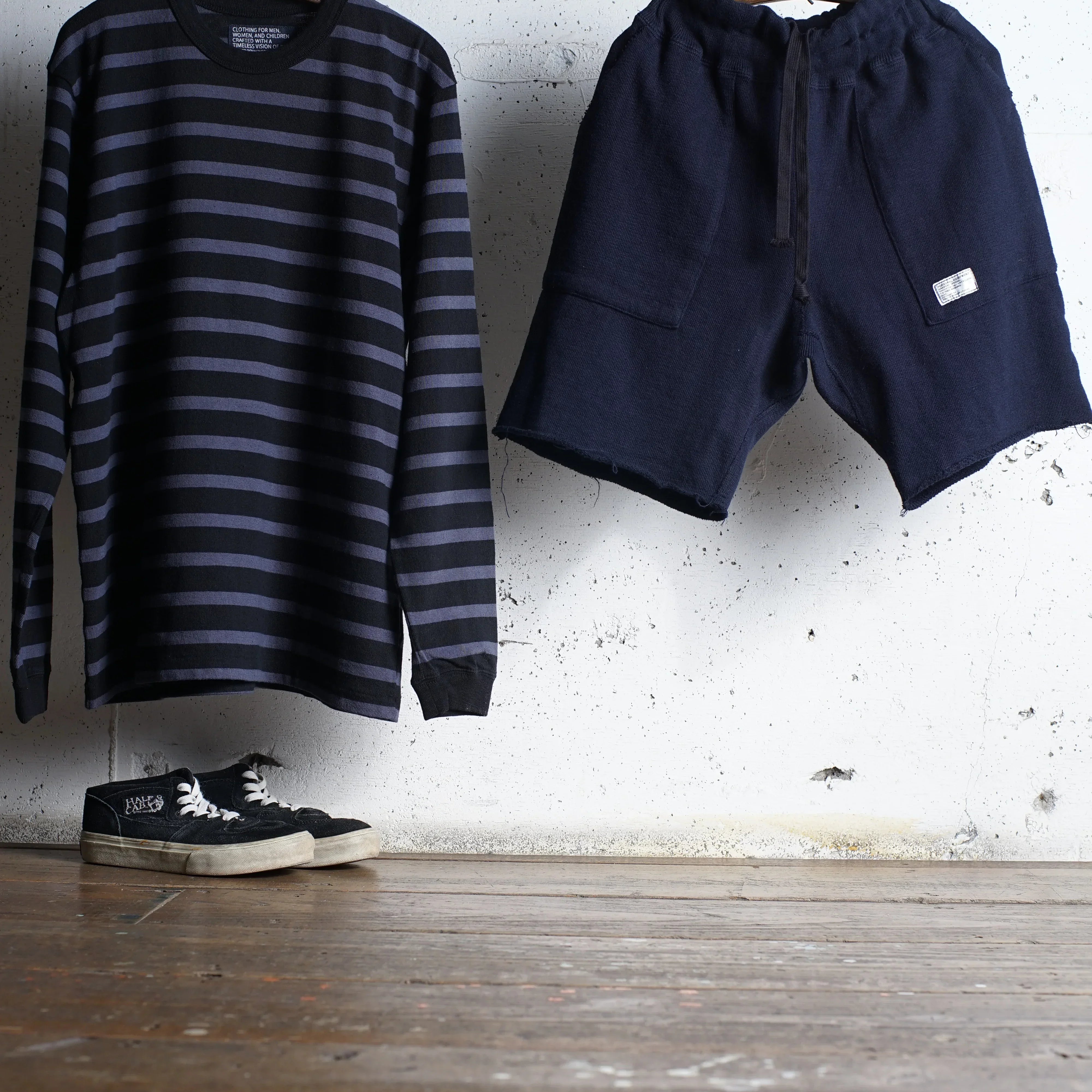Cotton Relax Long Sleeve Border Tshirt - DEVISE FACTORY