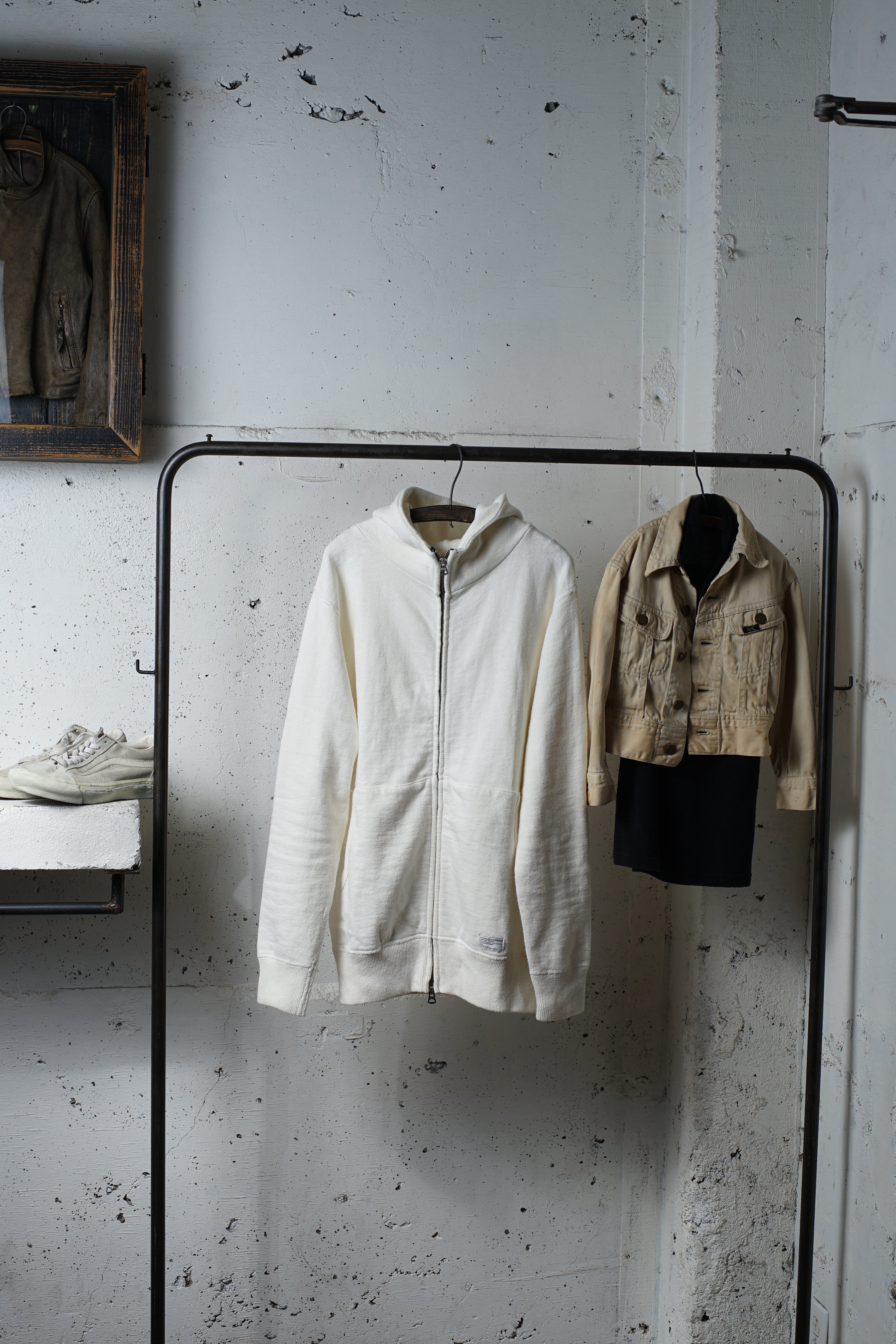 Cotton Zip Hoodie with Label & Print - DEVISE FACTORY