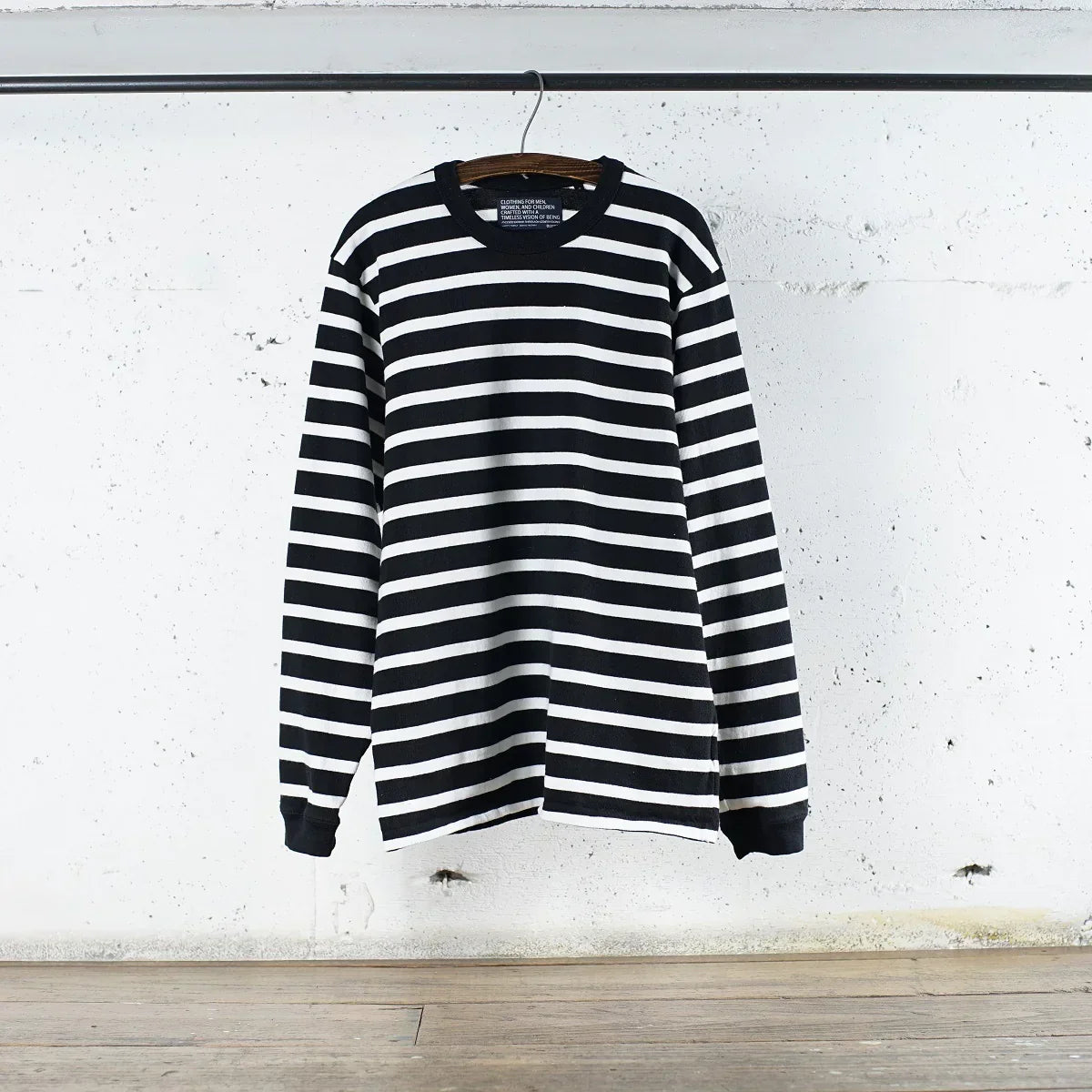 Cotton Relax Long Sleeve Border Tshirt - DEVISE FACTORY