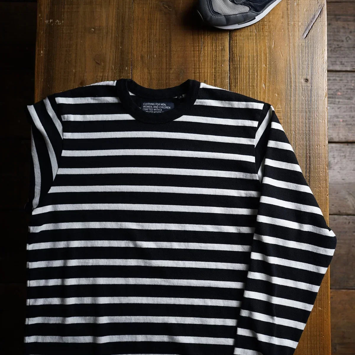 Cotton Relax Long Sleeve Border Tshirt - DEVISE FACTORY