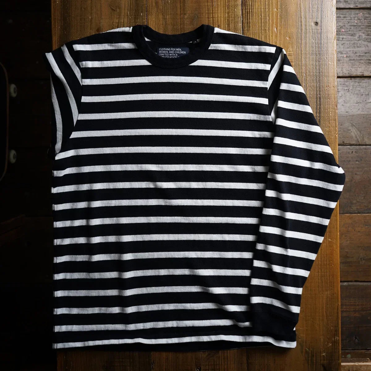 Cotton Relax Long Sleeve Border Tshirt - DEVISE FACTORY