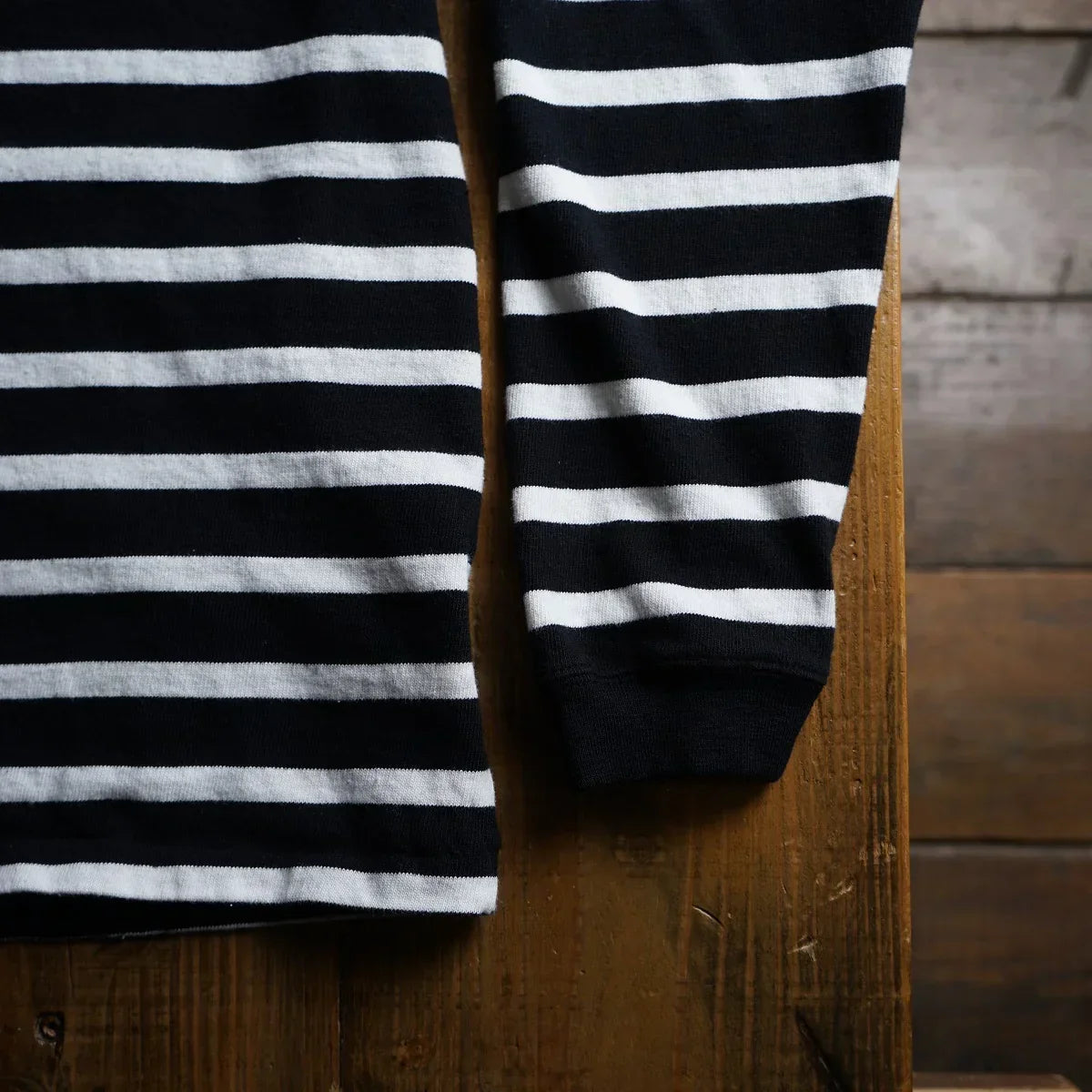 Cotton Relax Long Sleeve Border Tshirt - DEVISE FACTORY