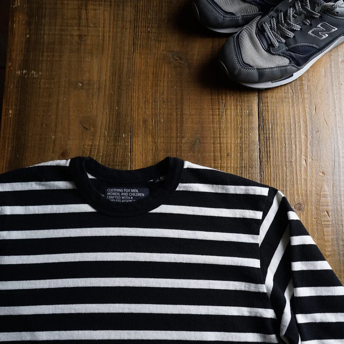 Cotton Relax Long Sleeve Border Tshirt - DEVISE FACTORY