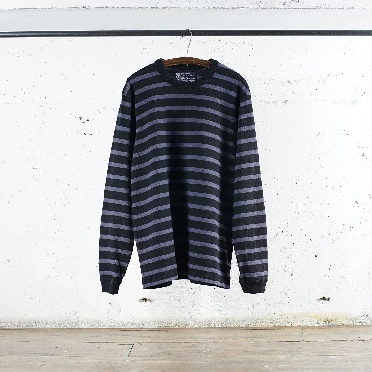 Cotton Relax Long Sleeve Border Tshirt - DEVISE FACTORY