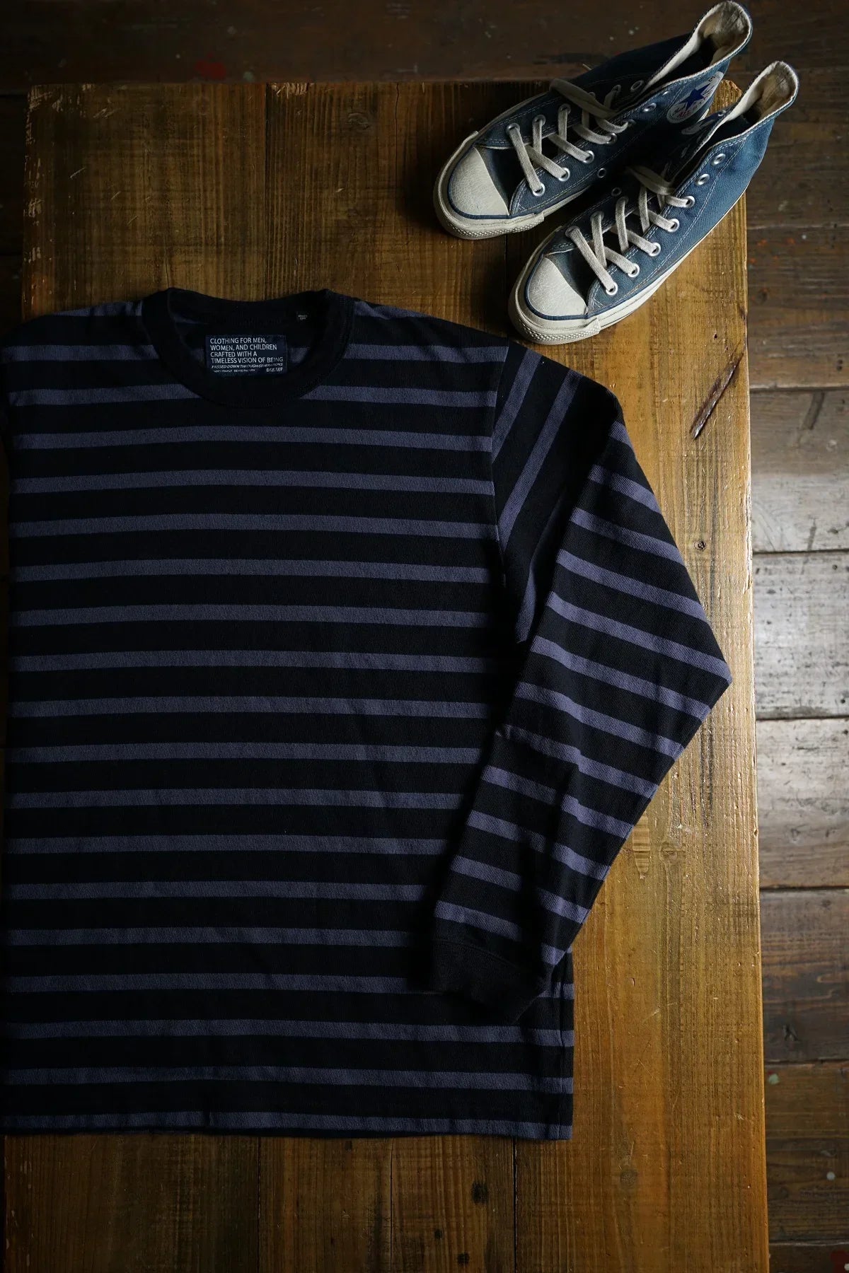 ディバイスファクトリー | 着心地抜群のボーダーロングTシャツ メンズ