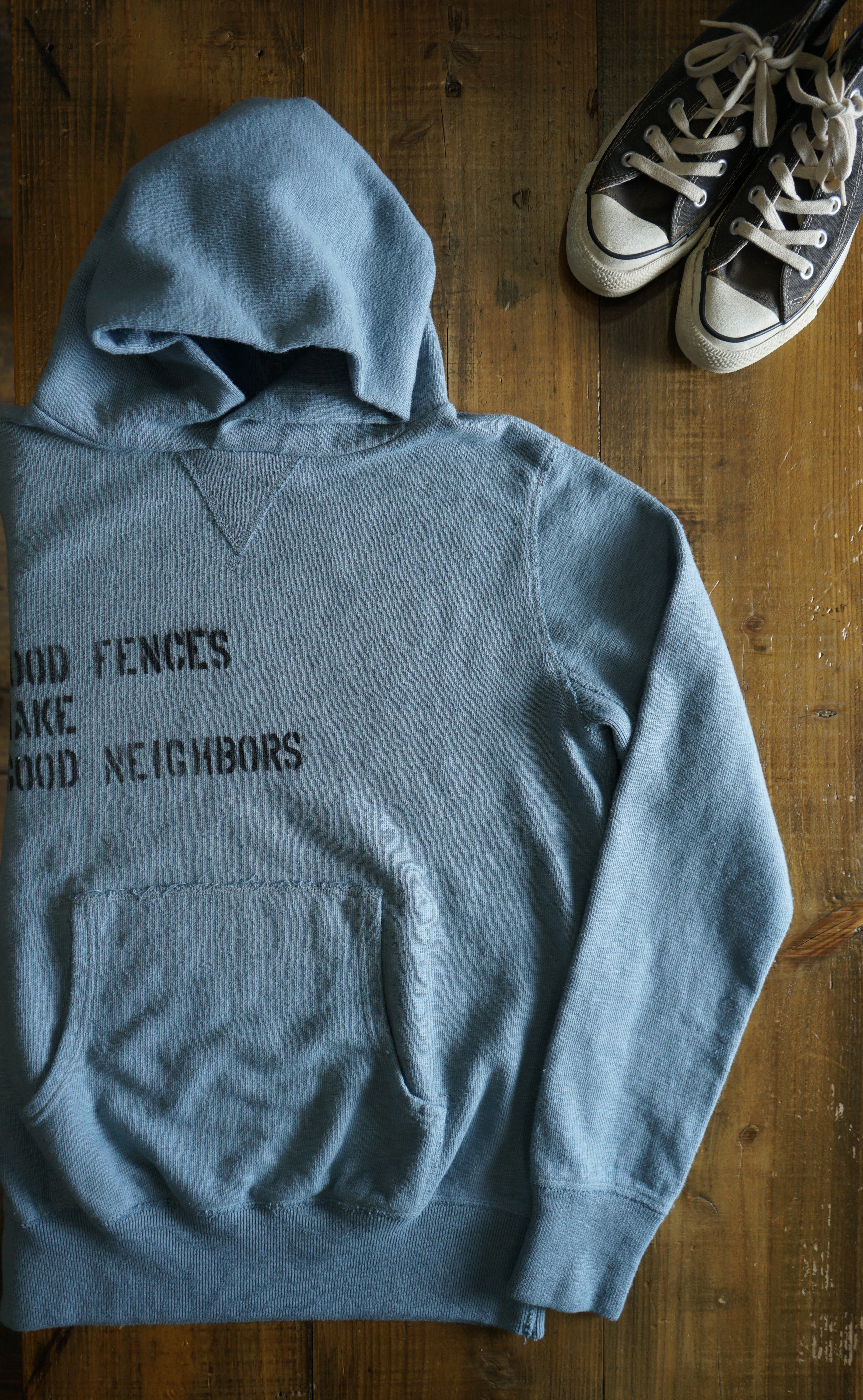 Cotton Relax Hoodie With Stencil Print - DEVISE FACTORY