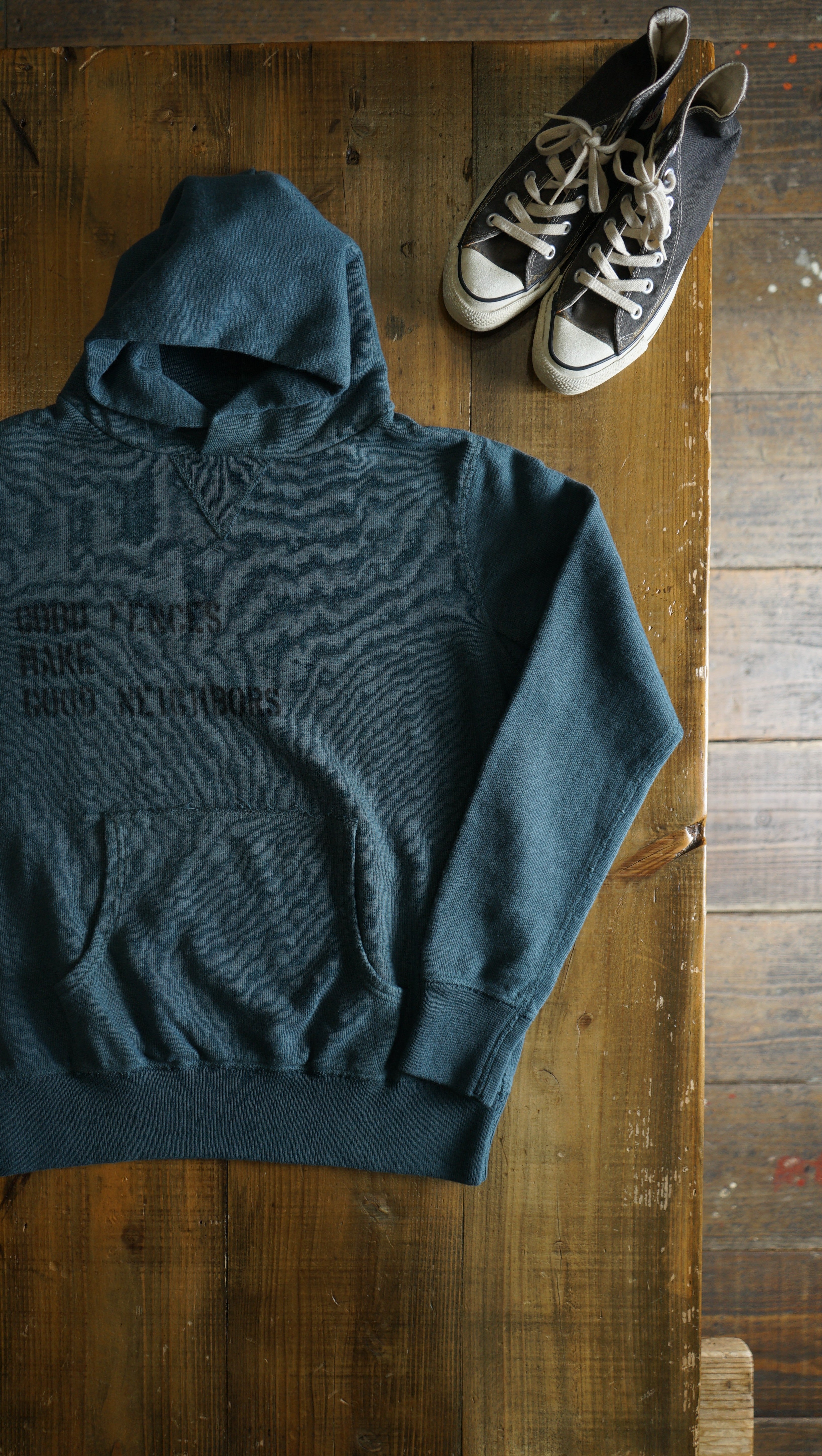 Cotton Relax Hoodie With Stencil Print - DEVISE FACTORY