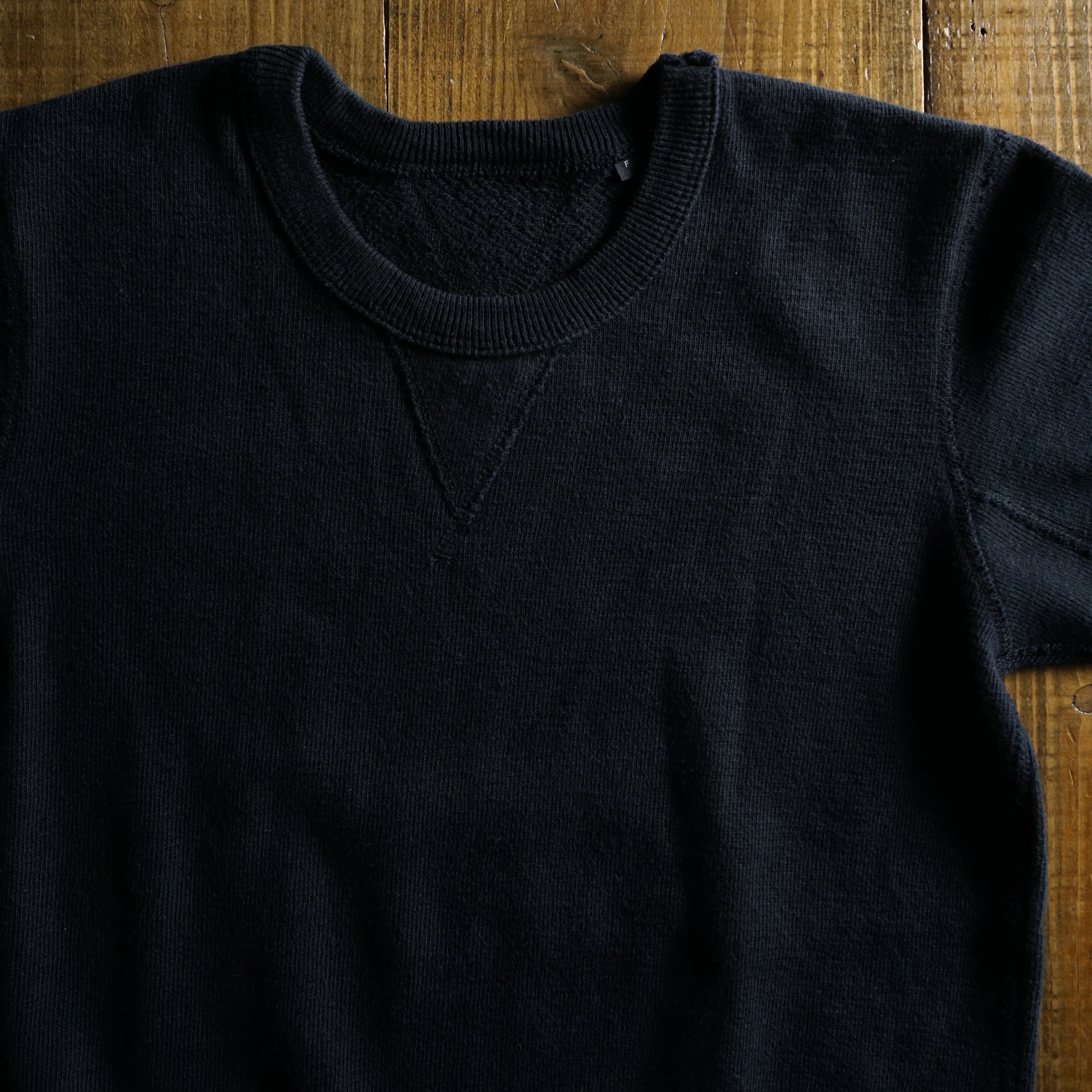 Cotton Cut Off  S/S Sweat Tshirt with label - DEVISE FACTORY