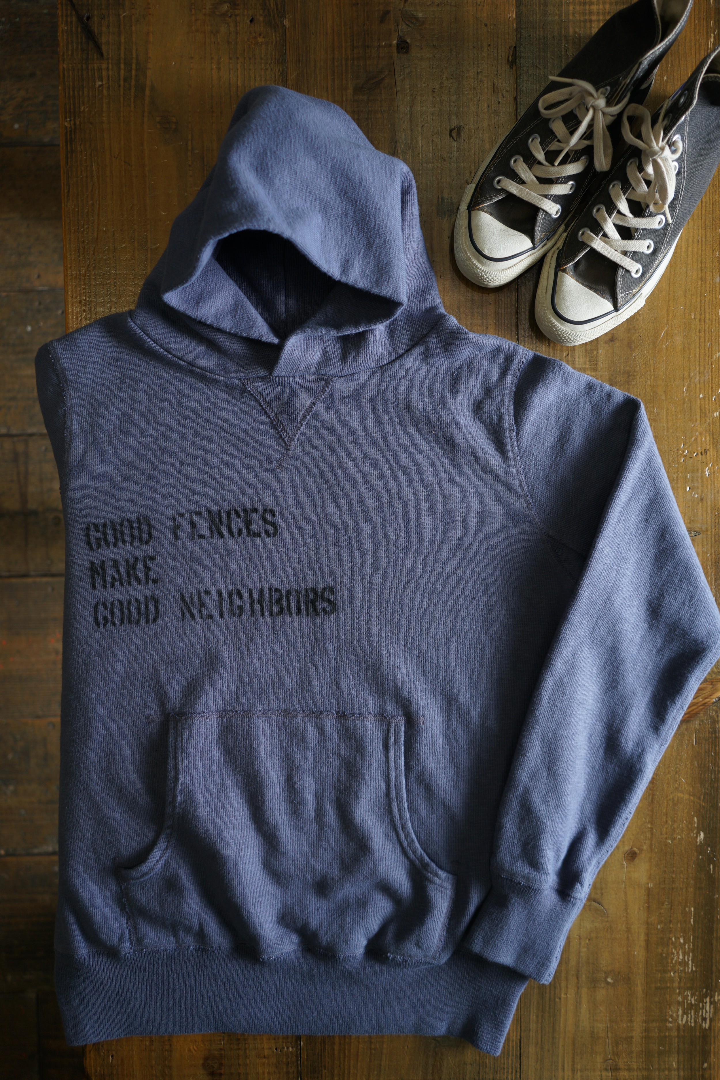 Cotton Relax Hoodie With Stencil Print - DEVISE FACTORY