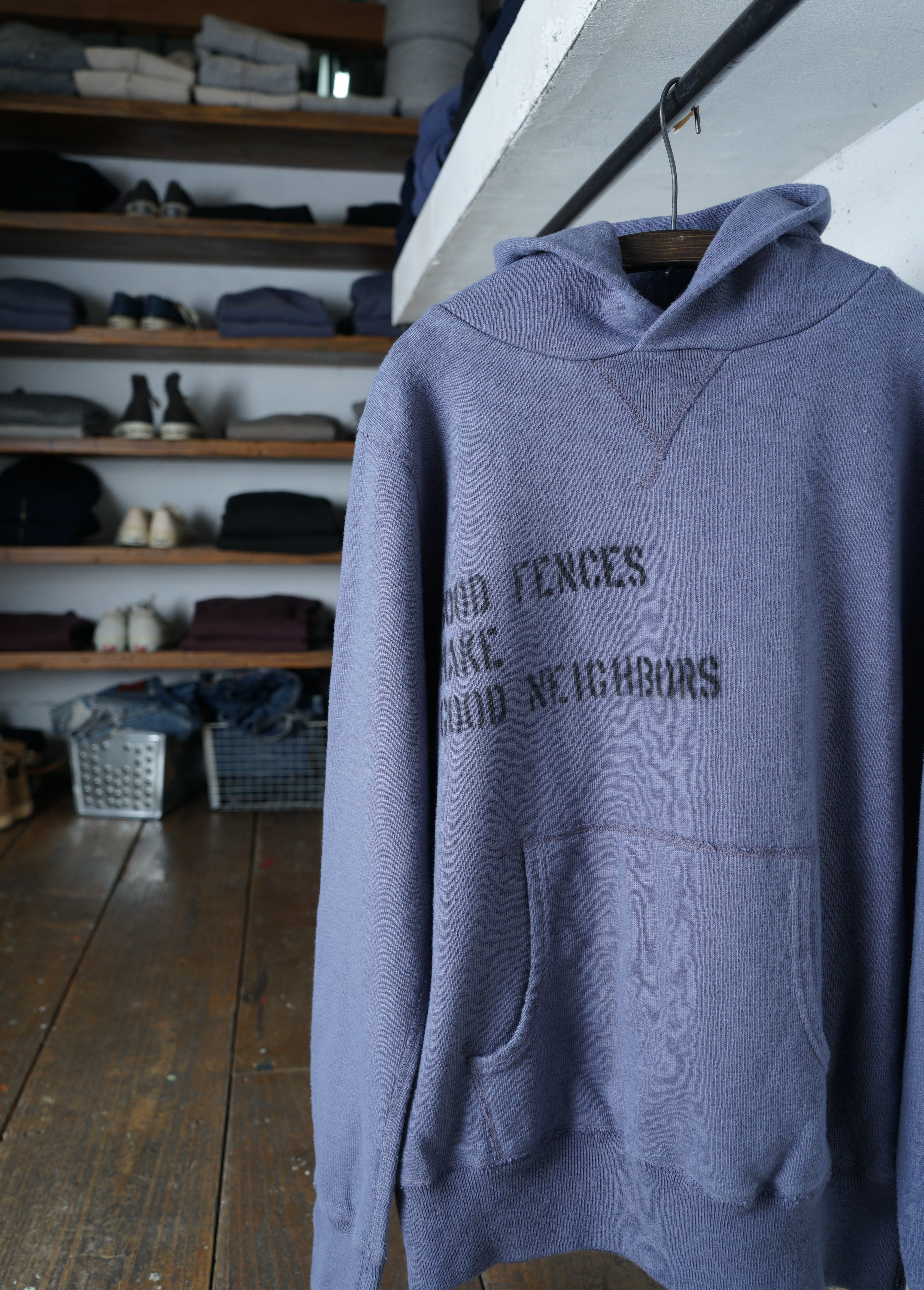 Cotton Relax Hoodie With Stencil Print - DEVISE FACTORY