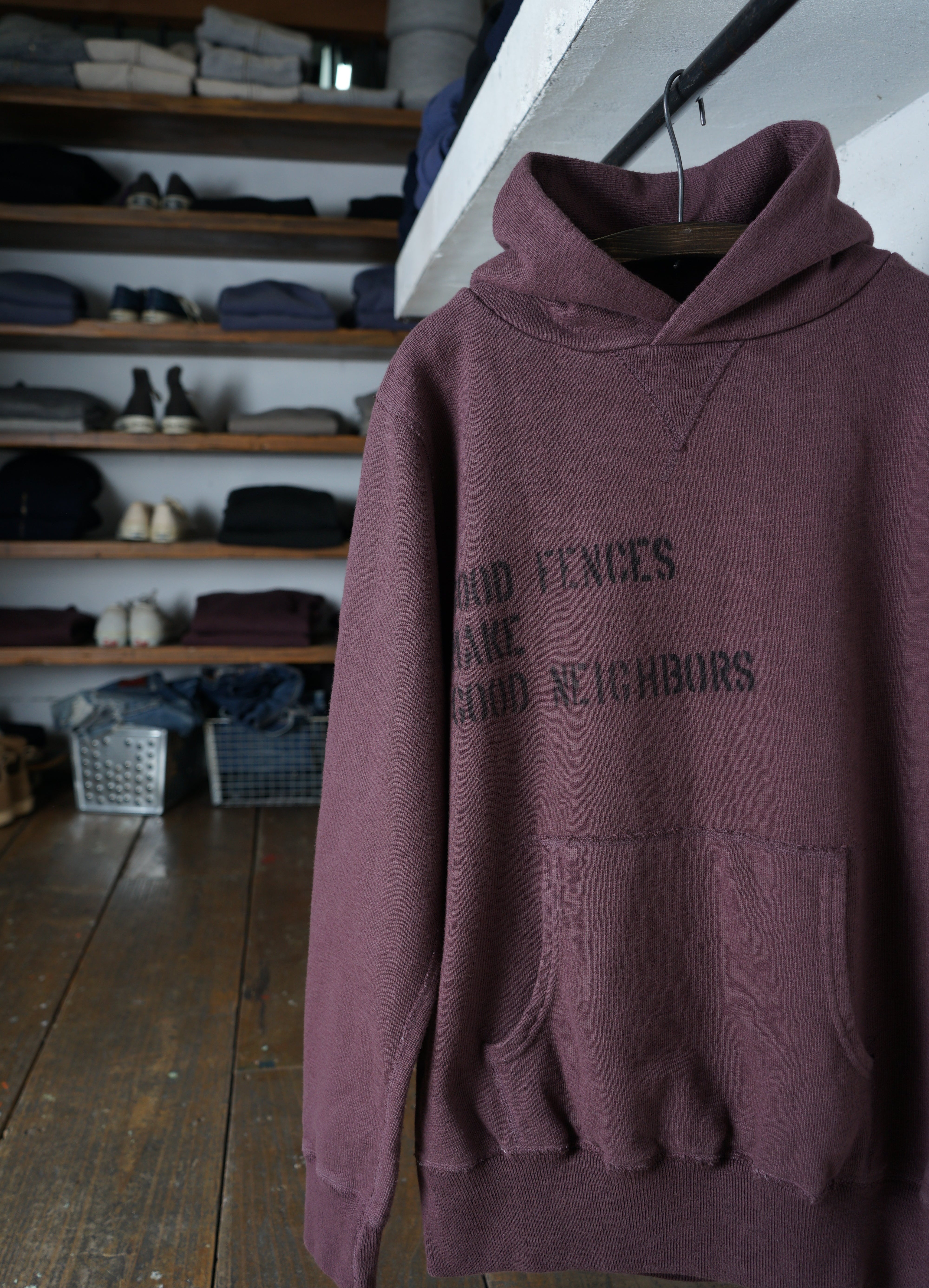 Cotton Relax Hoodie With Stencil Print - DEVISE FACTORY