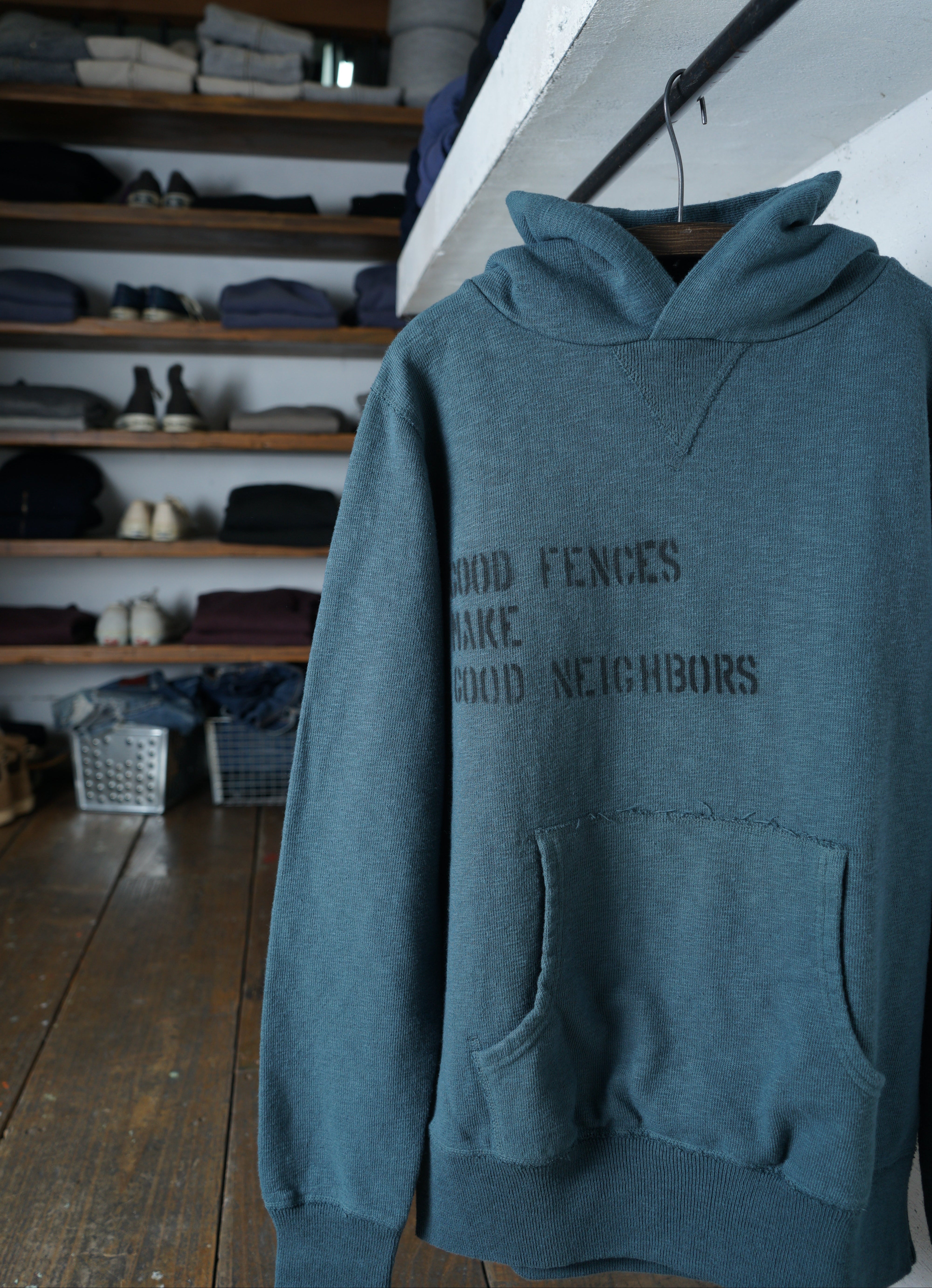 Cotton Relax Hoodie With Stencil Print - DEVISE FACTORY