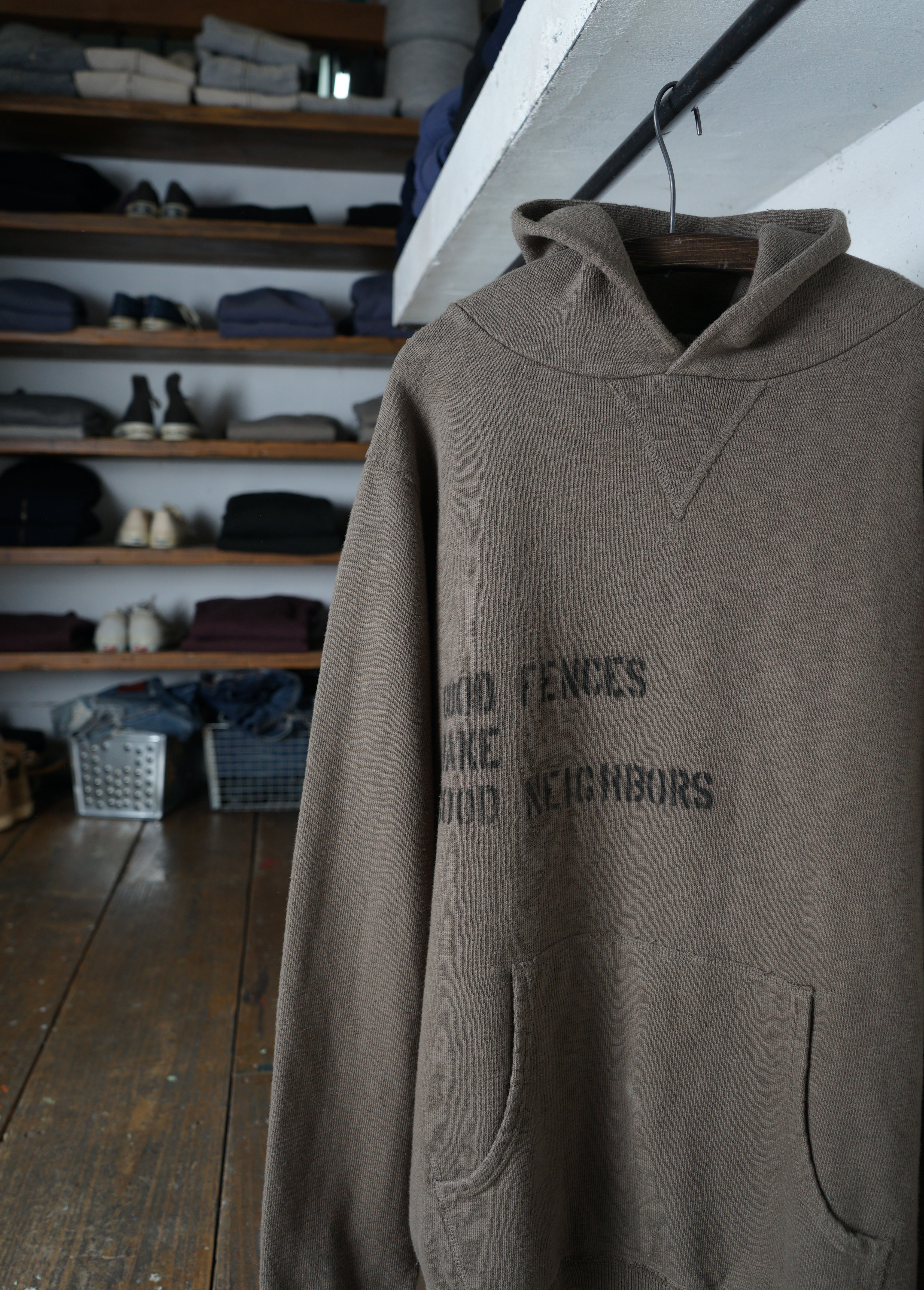 Cotton Relax Hoodie With Stencil Print - DEVISE FACTORY