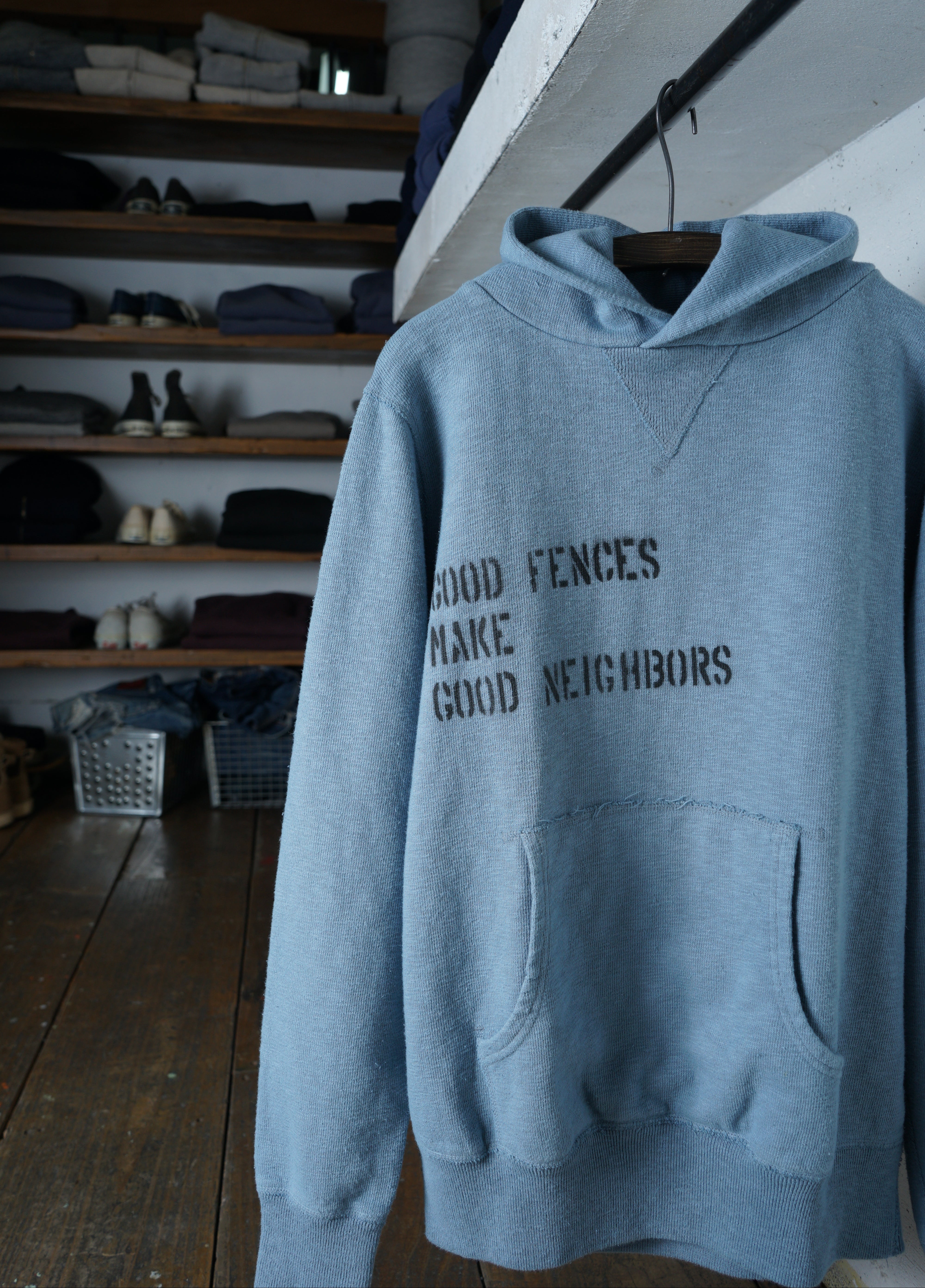 Cotton Relax Hoodie With Stencil Print - DEVISE FACTORY