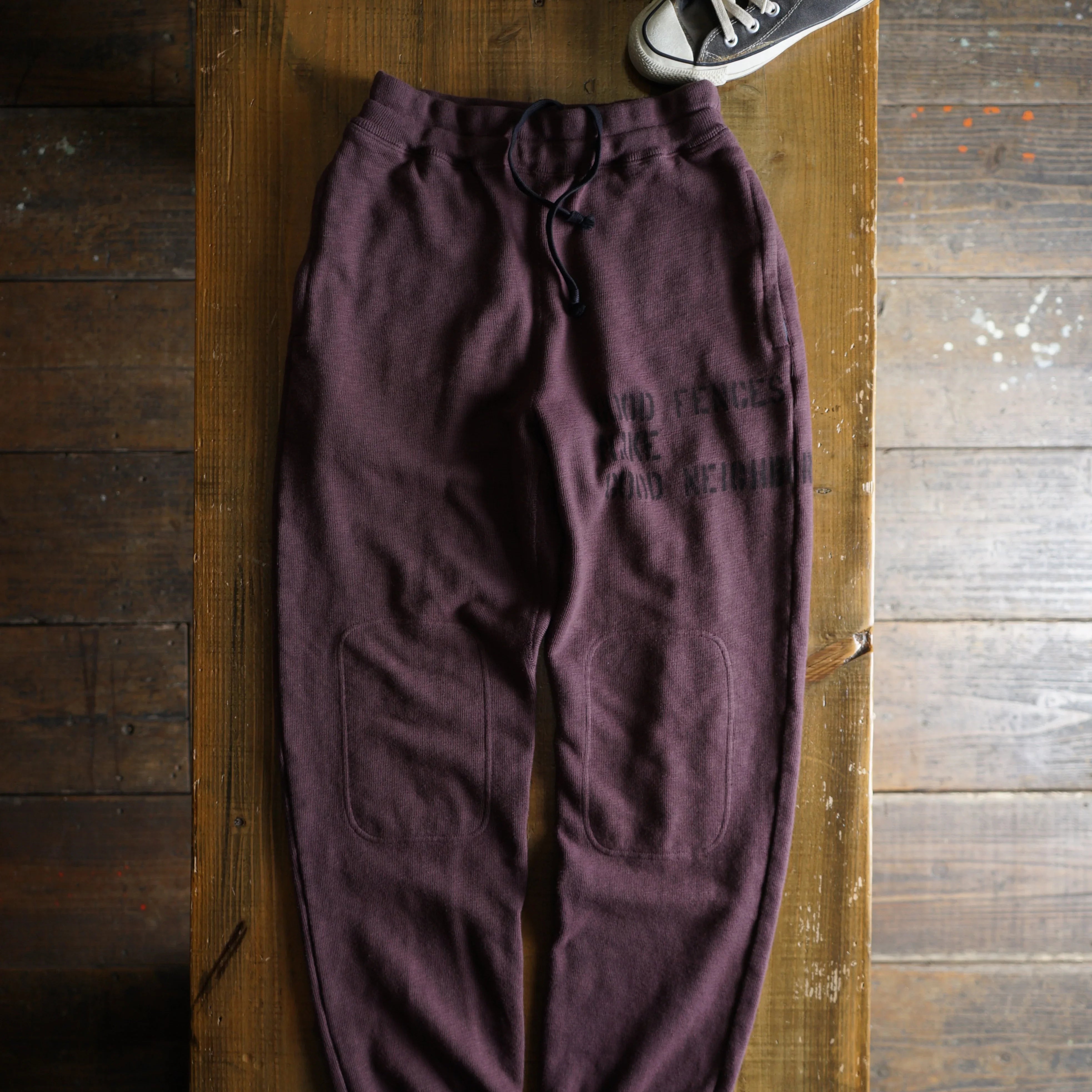 Cotton Straight-leg Sweatpants With Stencil Print - DEVISE FACTORY