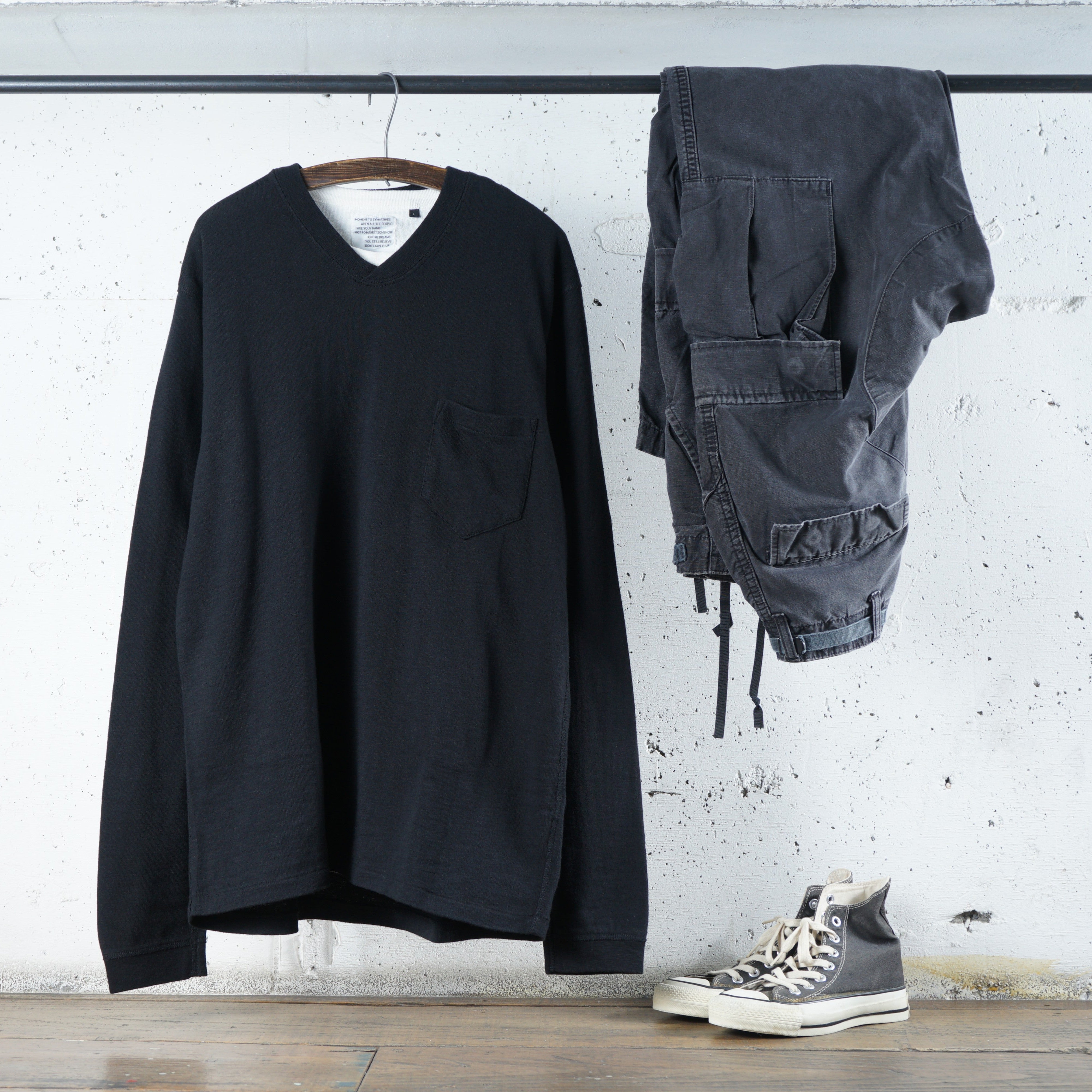 Cotton Relax V Long Sleeve Tshirt - DEVISE FACTORY