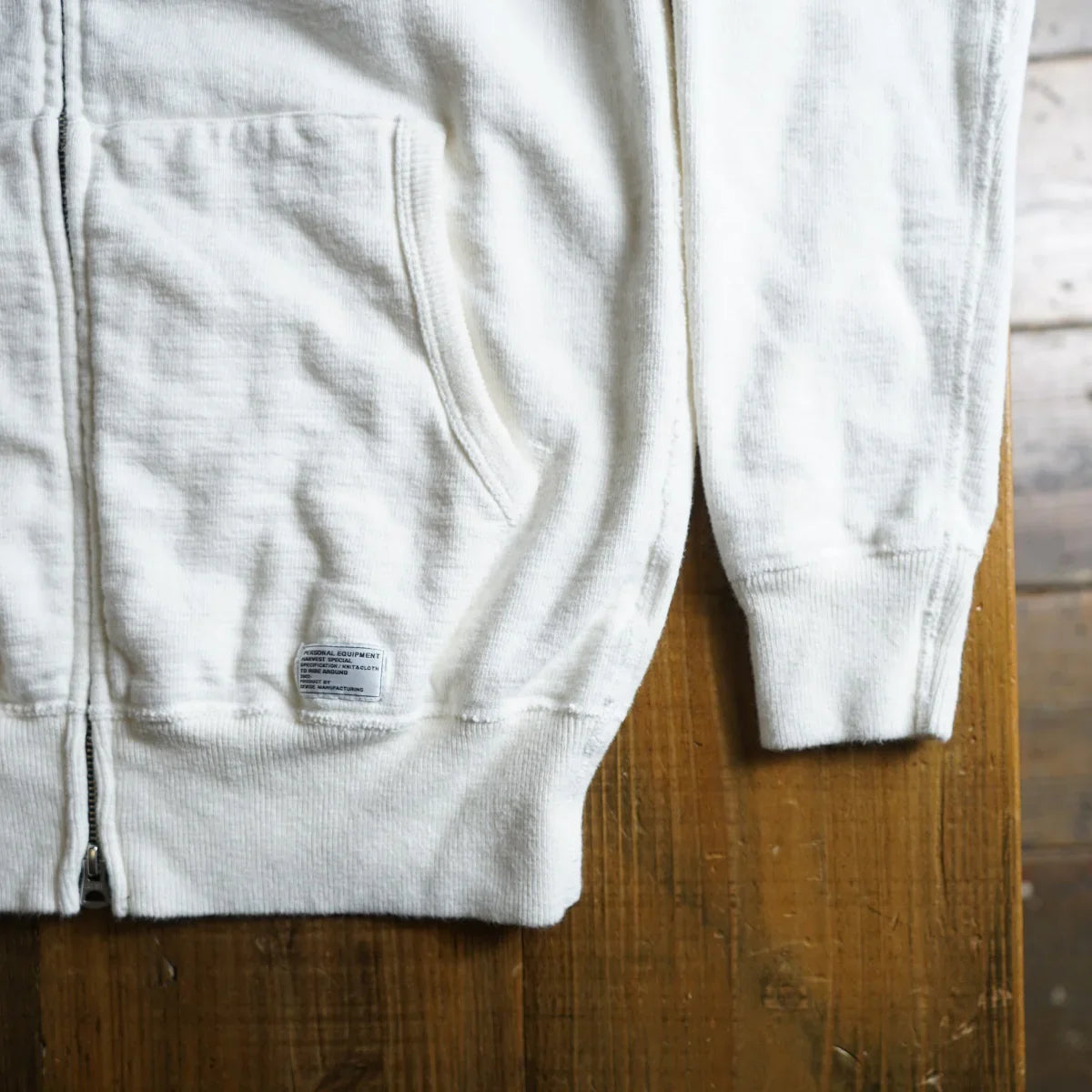 Cotton Zip Hoodie with Label & Print - DEVISE FACTORY