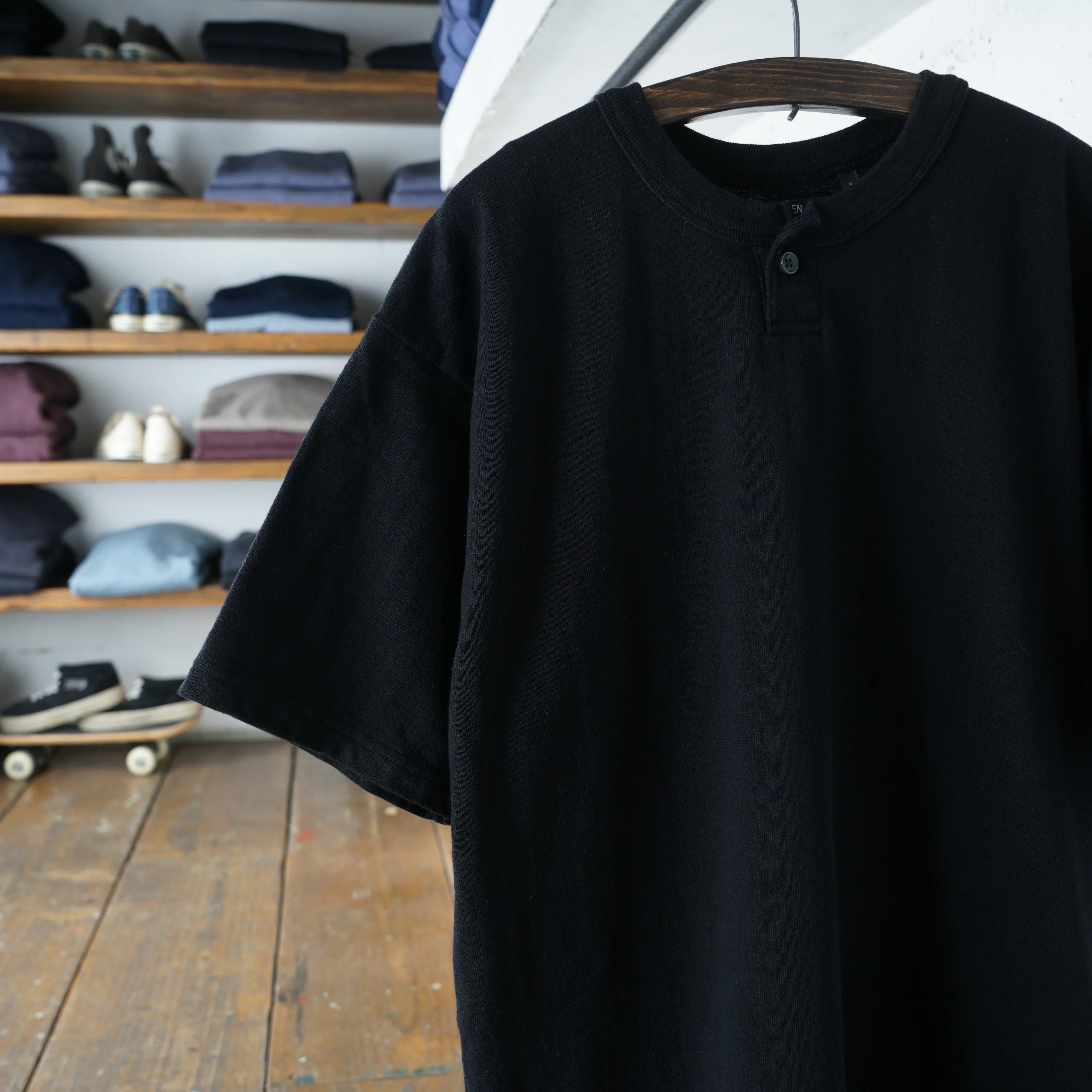 Cotton Wide Henley  Tshirt - DEVISE FACTORY
