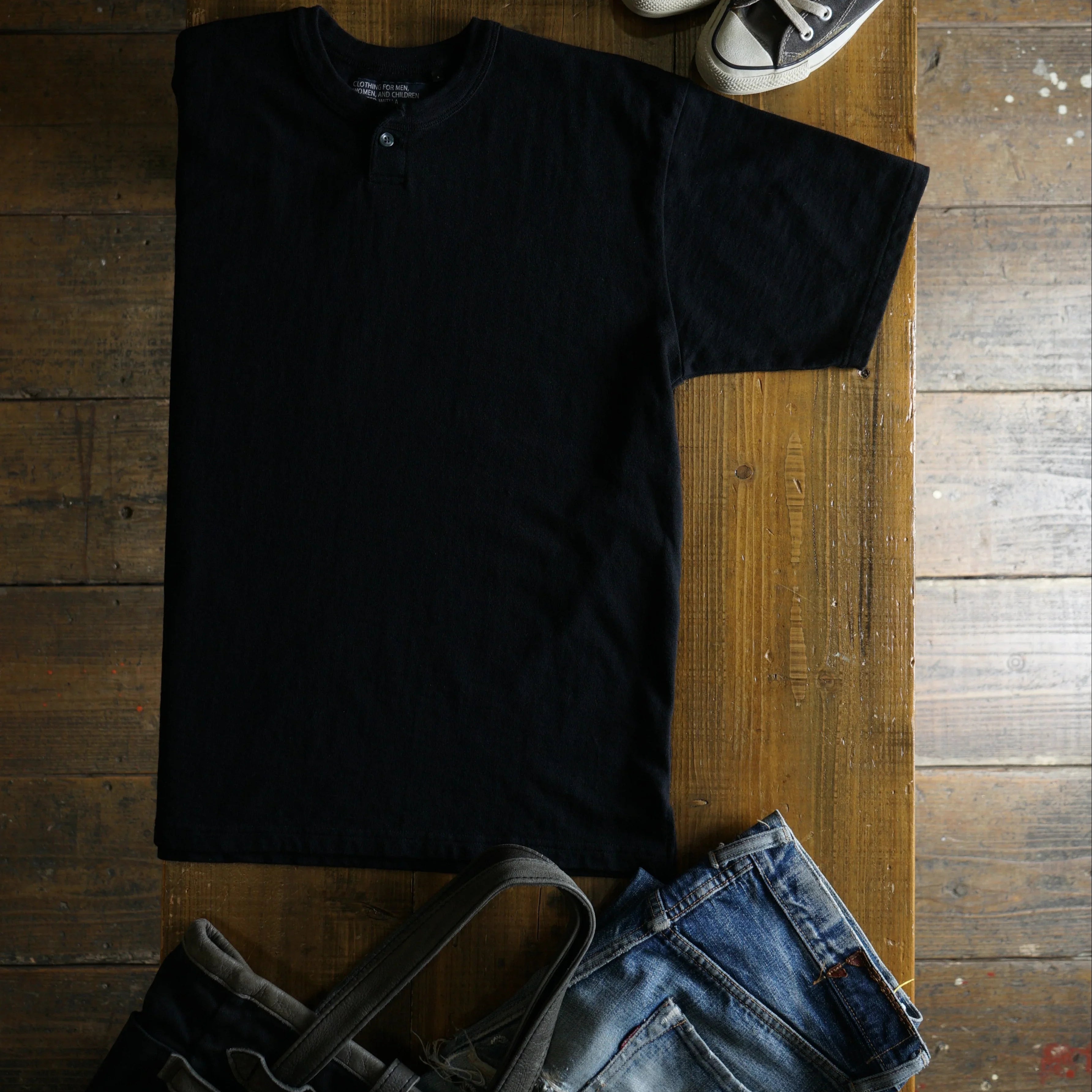 Cotton Wide Henley  Tshirt - DEVISE FACTORY