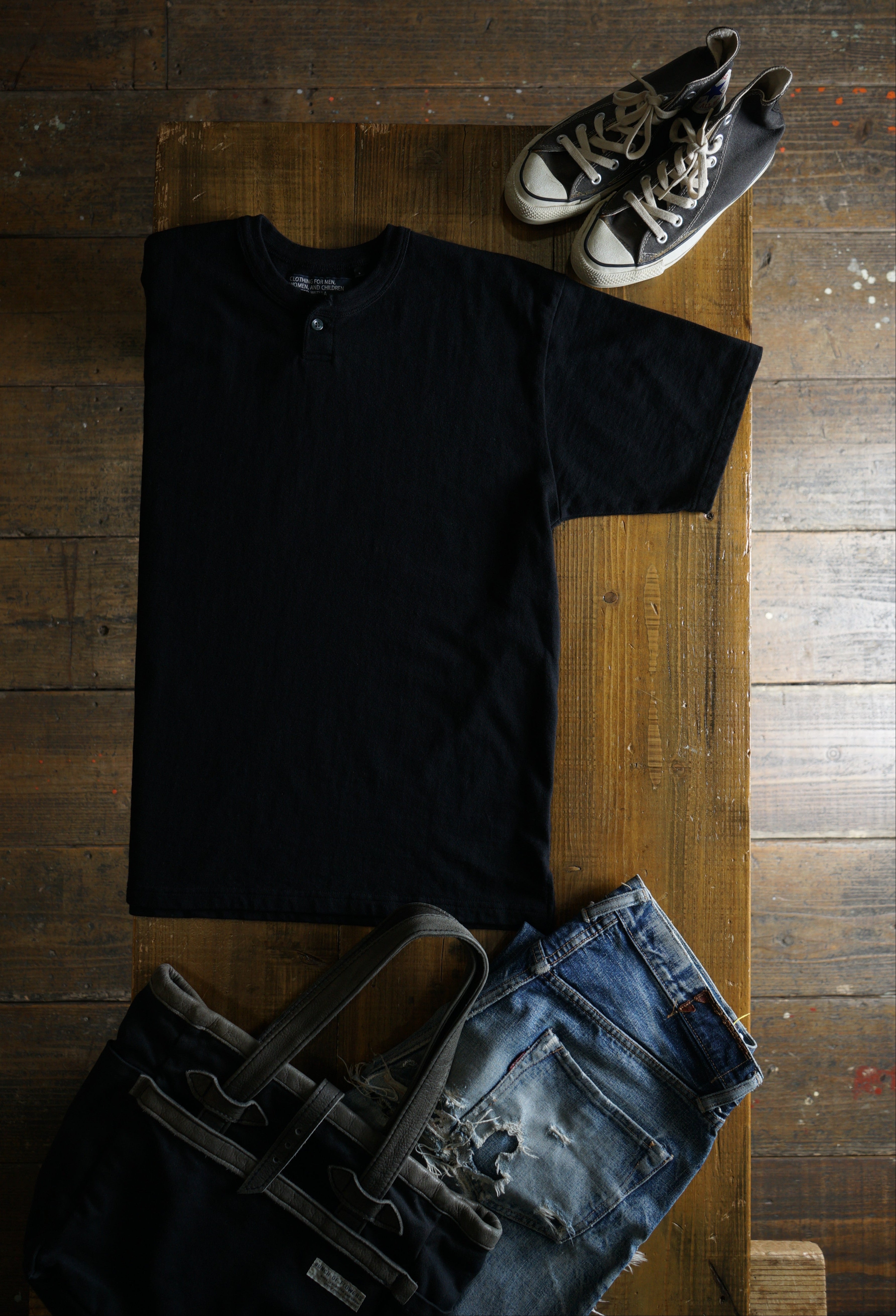 Cotton Wide Henley  Tshirt - DEVISE FACTORY