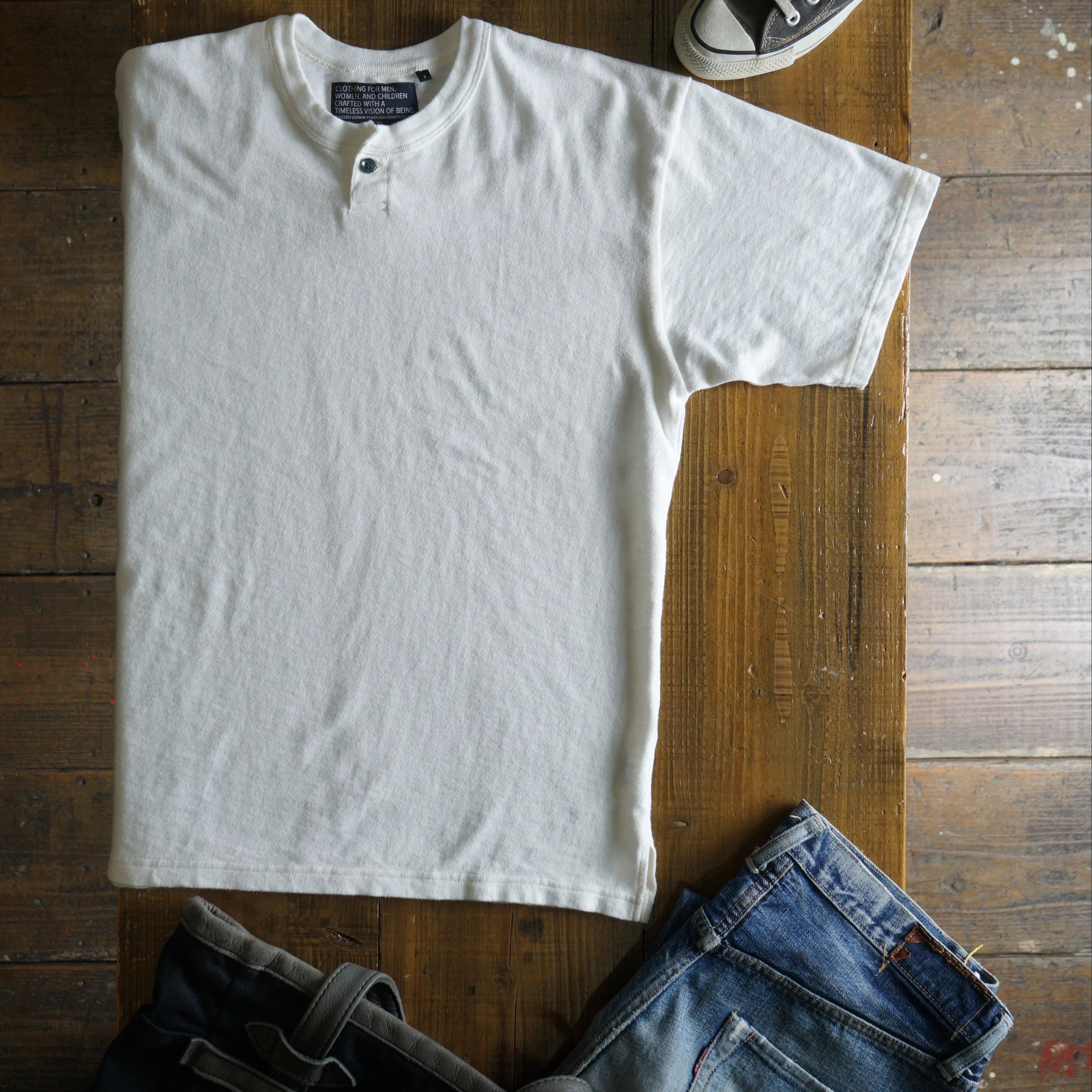 Cotton Wide Henley  Tshirt - DEVISE FACTORY