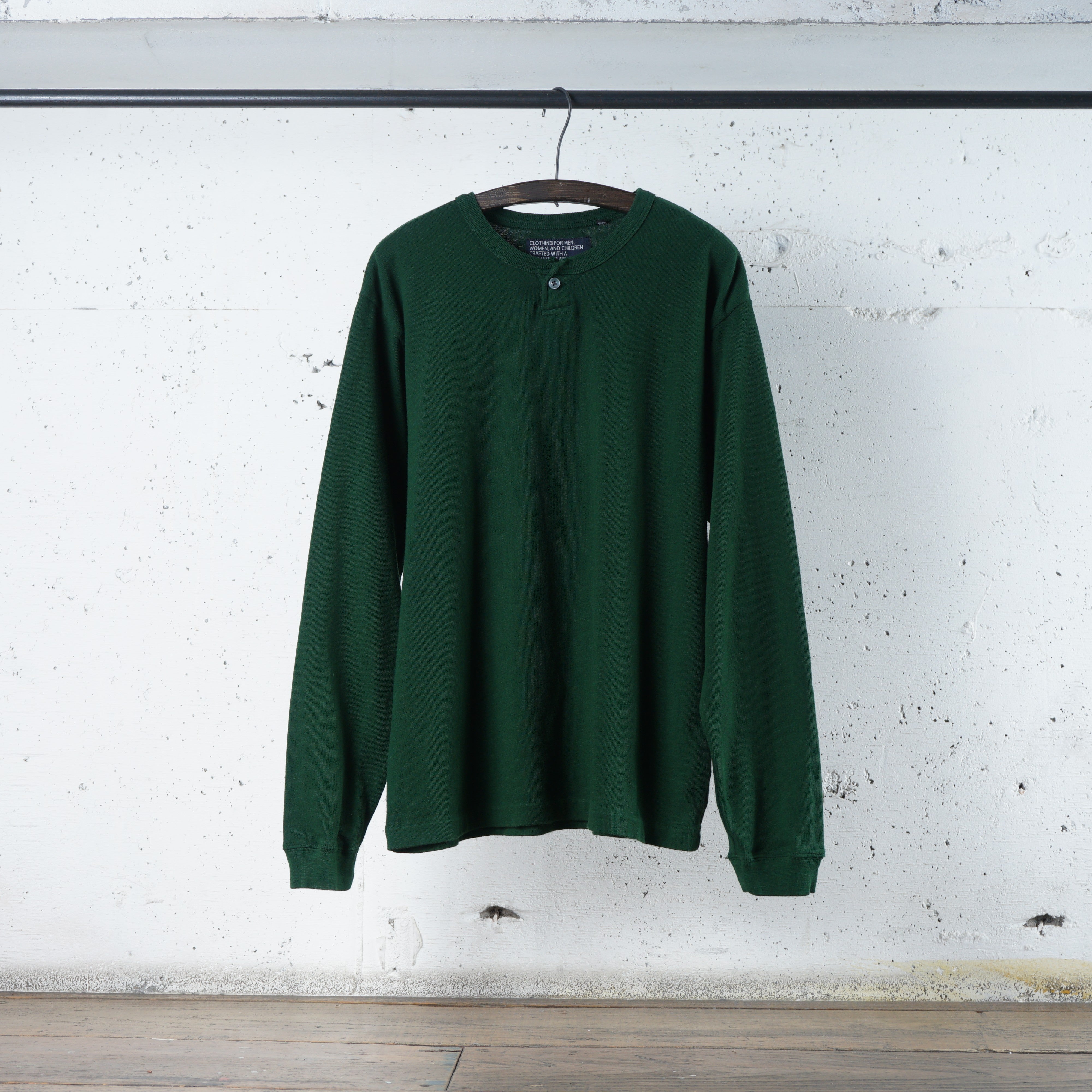 Cotton Relaxed Henley Long Sleeve Tshirt - DEVISE FACTORY