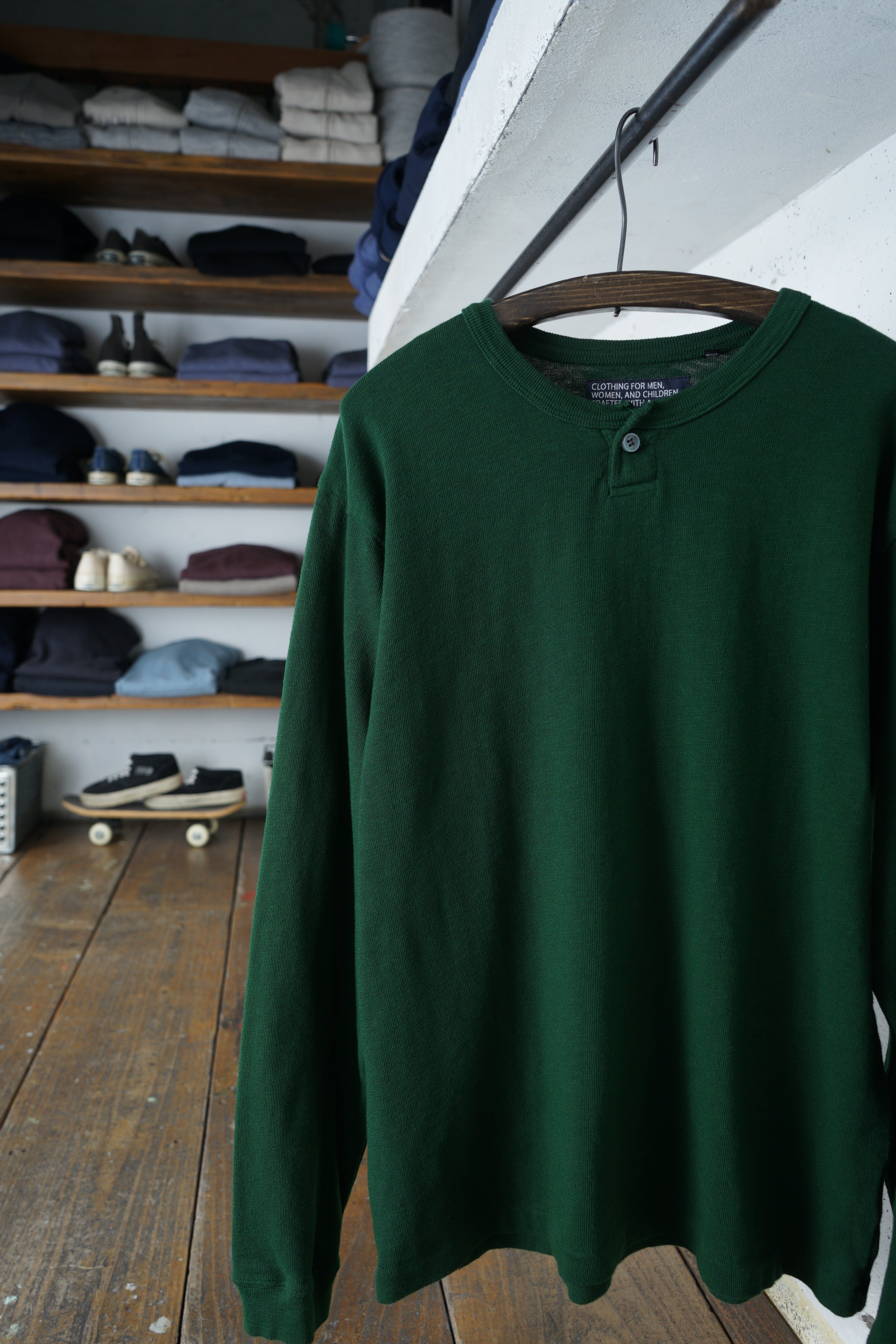 Cotton Relaxed Henley Long Sleeve Tshirt - DEVISE FACTORY