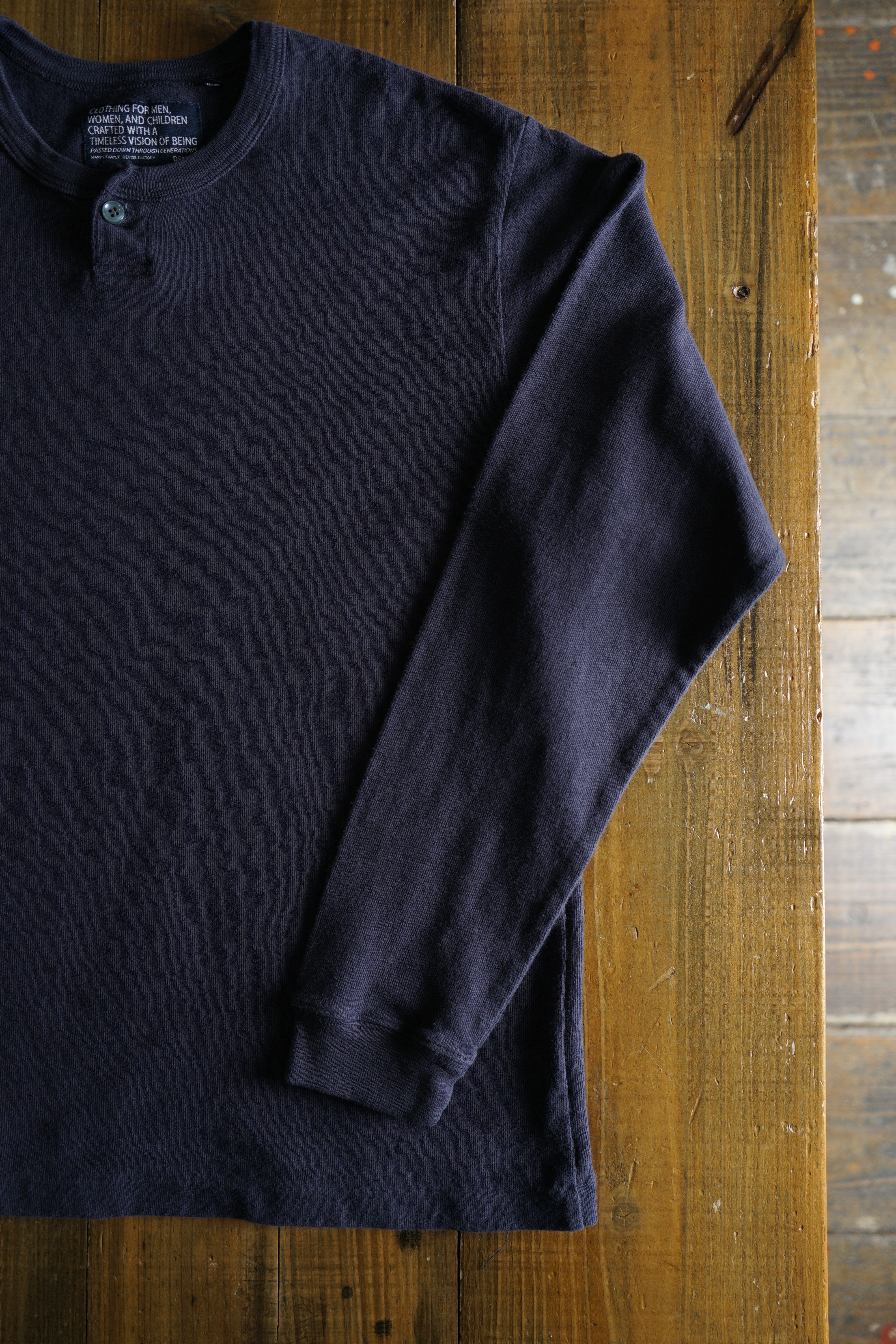 Cotton Relaxed Henley Long Sleeve Tshirt - DEVISE FACTORY