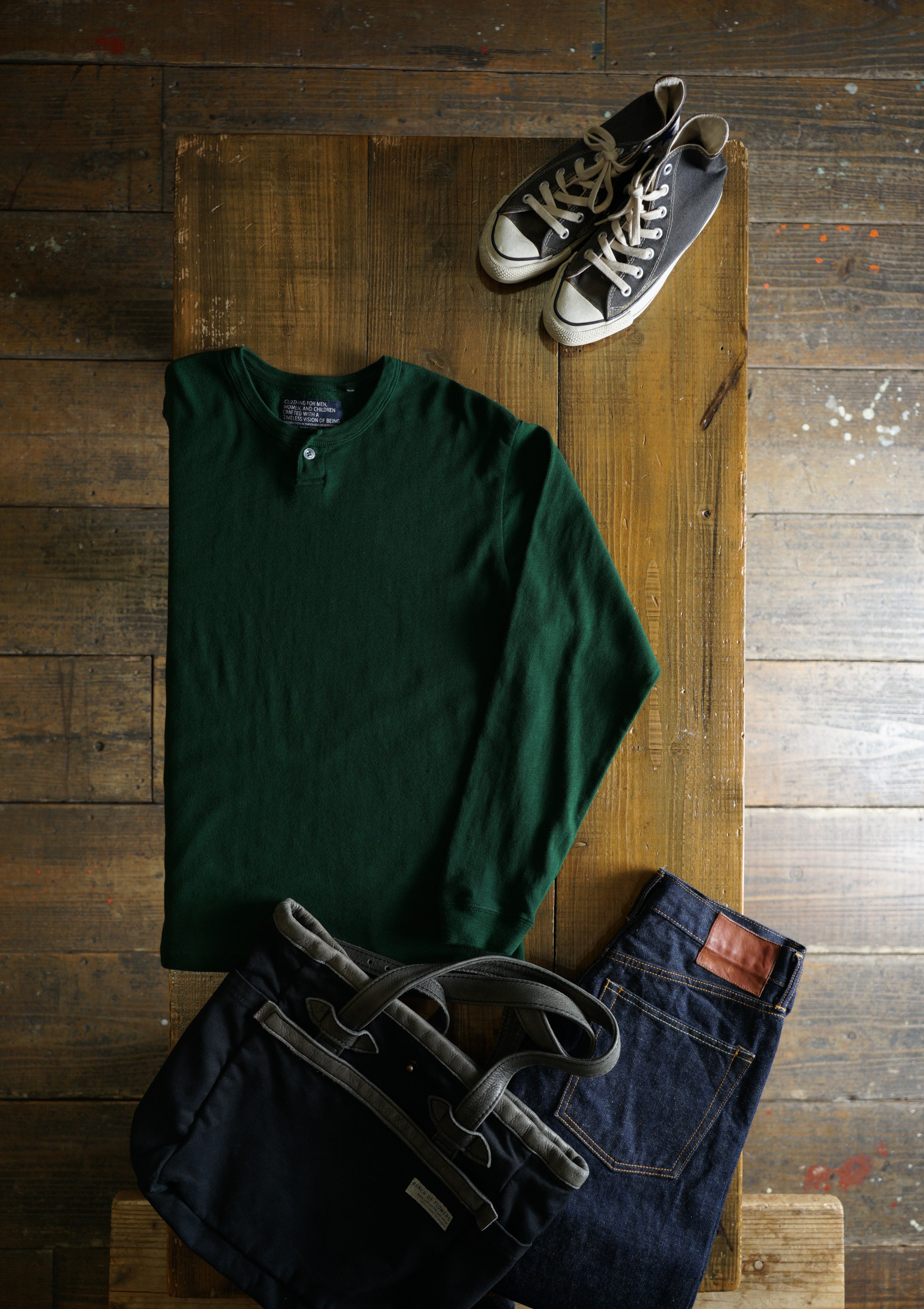 Cotton Relaxed Henley Long Sleeve Tshirt - DEVISE FACTORY