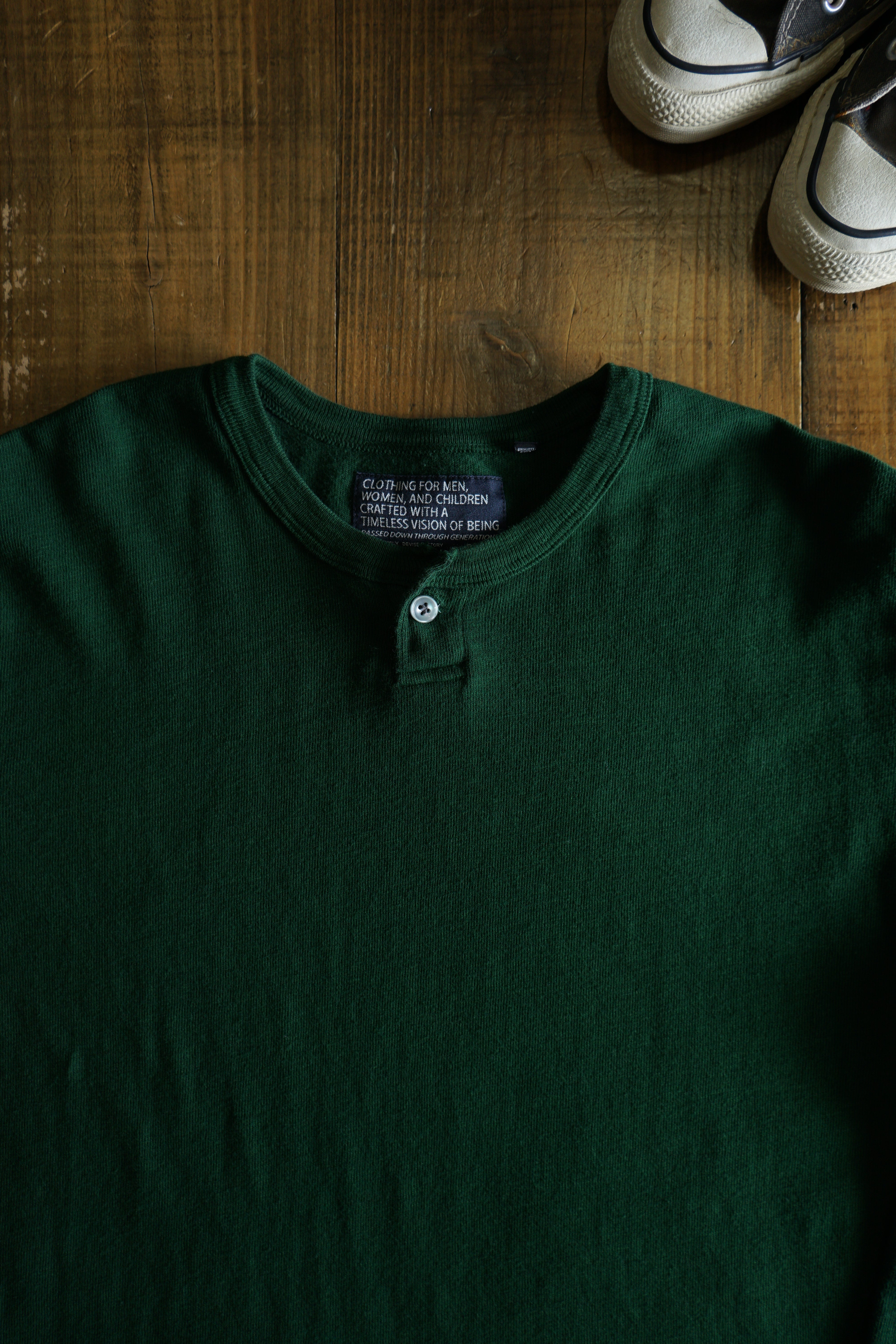 Cotton Relaxed Henley Long Sleeve Tshirt - DEVISE FACTORY