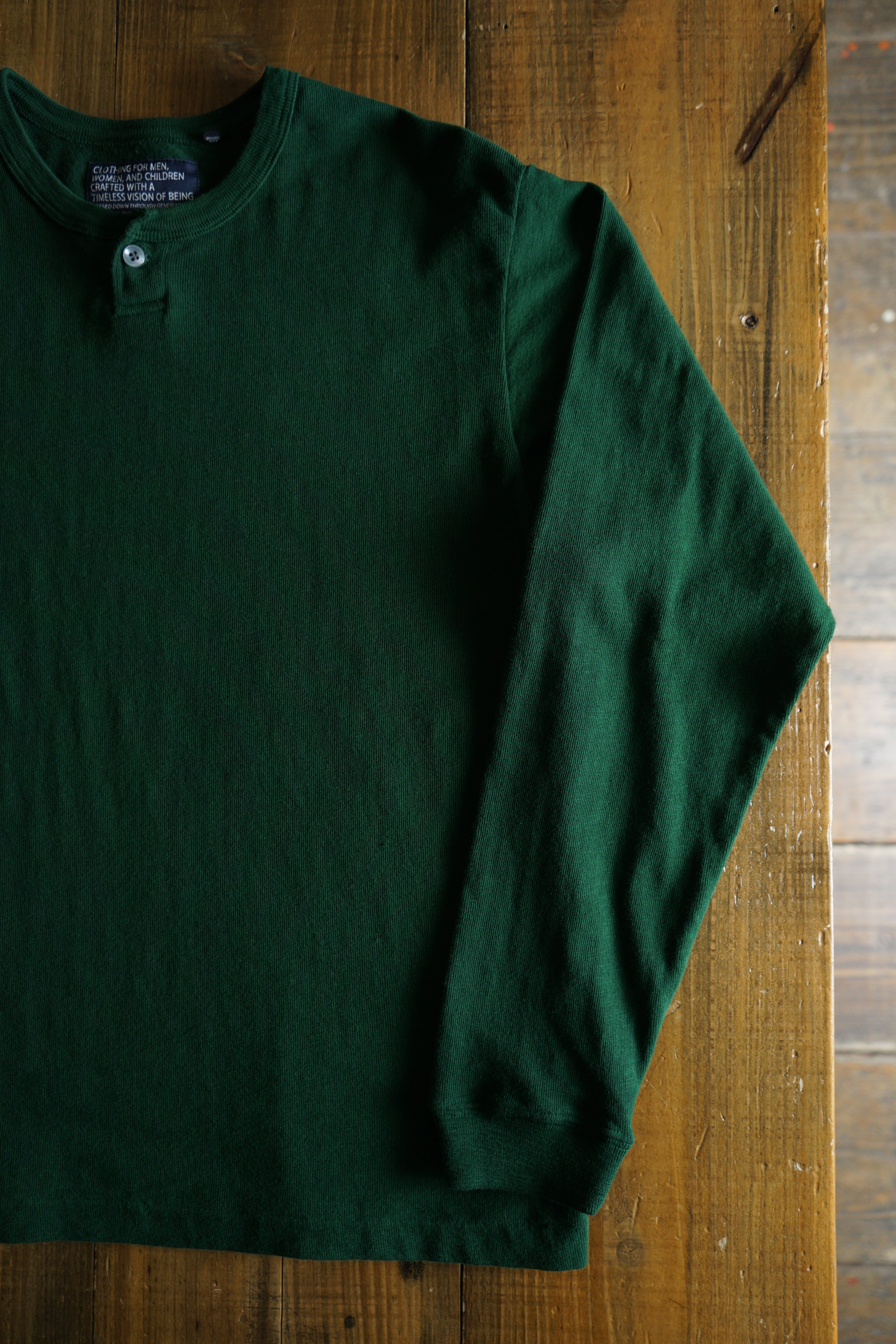 Cotton Relaxed Henley Long Sleeve Tshirt - DEVISE FACTORY