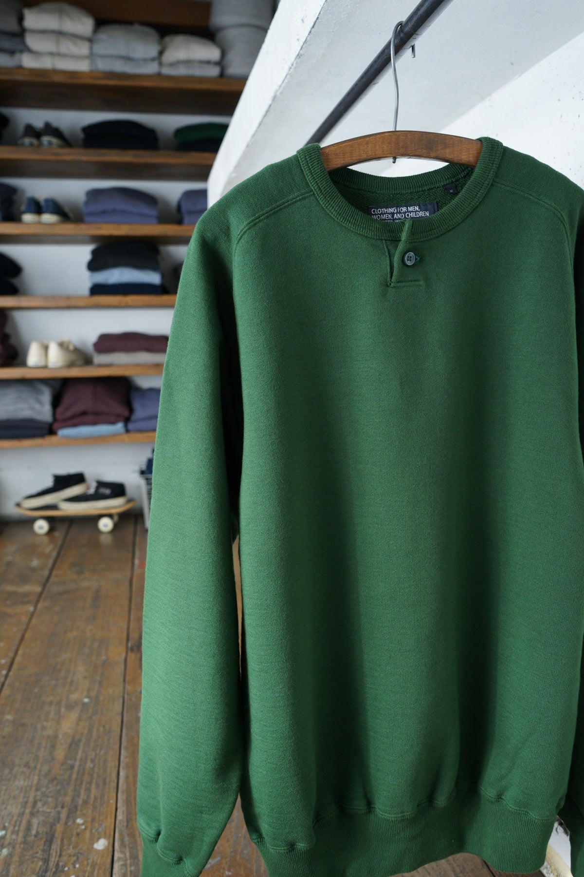 Cotton Rayon Freedom Henley Sweatshirt - DEVISE FACTORY